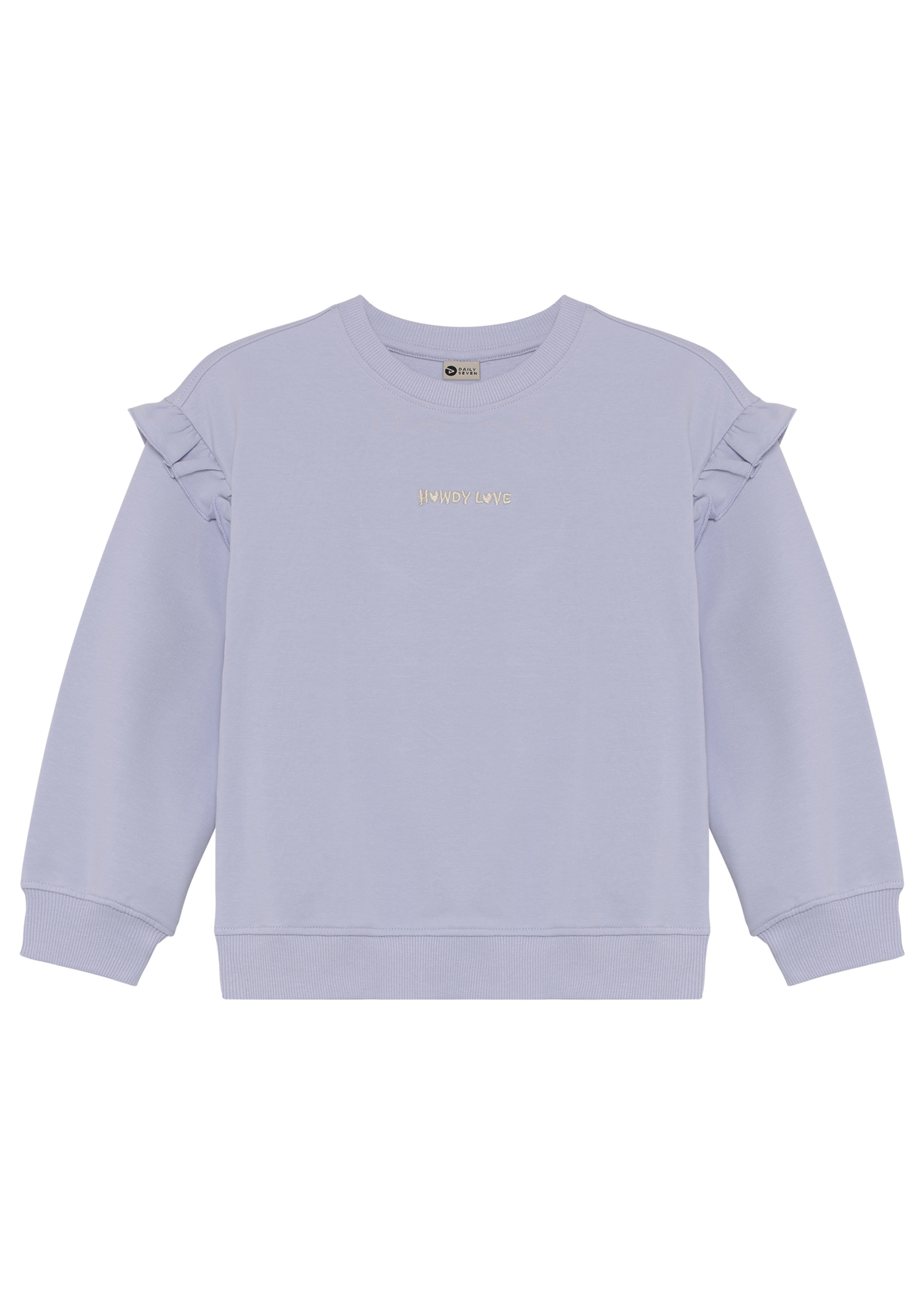 Daily 7 Sweater Ruffle Sleeve Icelandic Blue