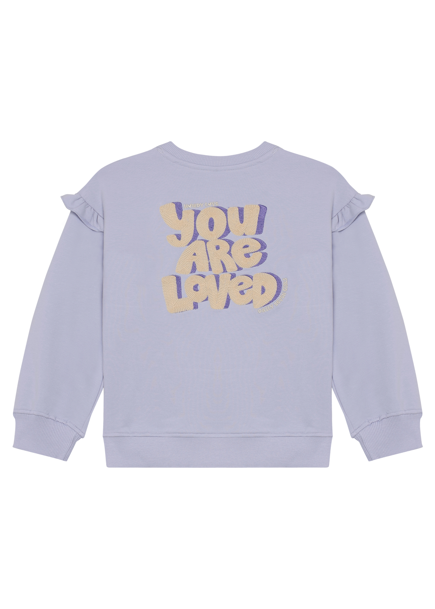 Daily 7 Sweater Ruffle Sleeve Icelandic Blue