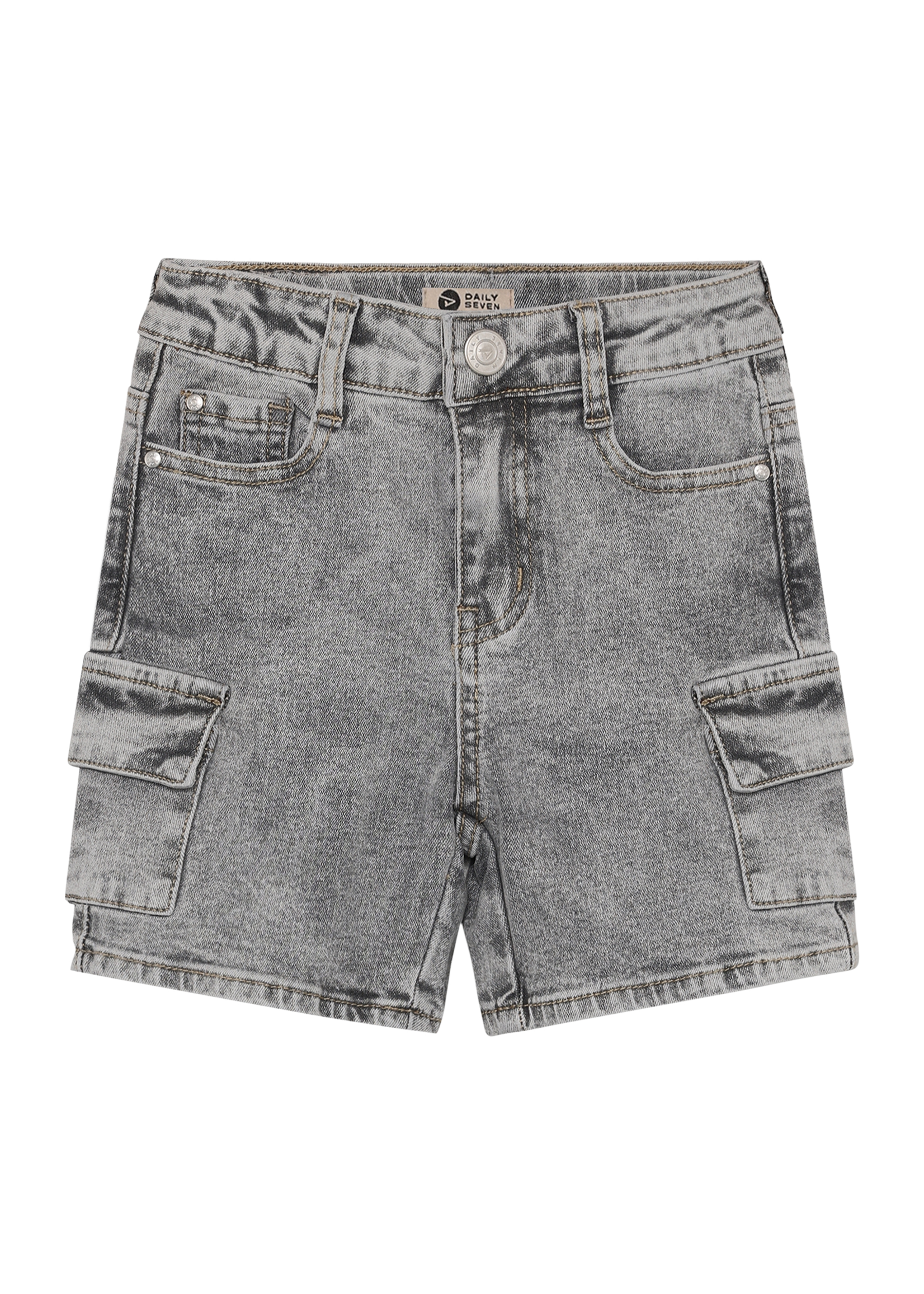 Daily 7 Denim Cargo Shorts Grey Denim
