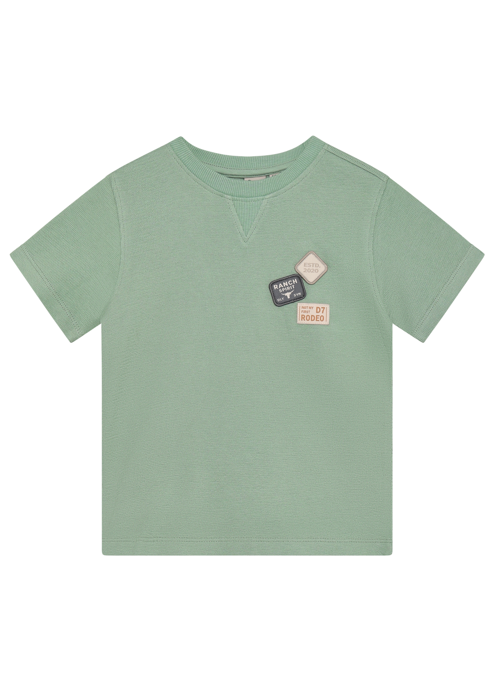Daily 7 T-shirt Basic Badge Green Milieu