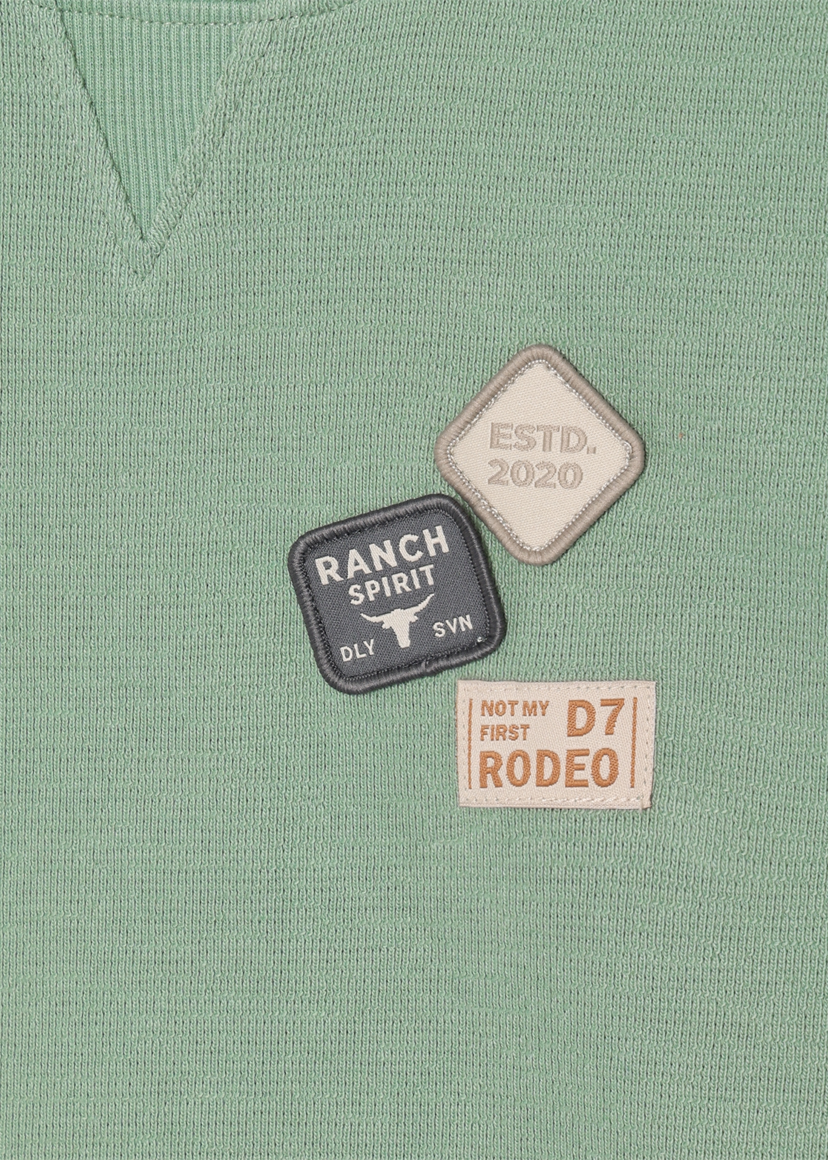 Daily 7 T-shirt Basic Badge Green Milieu