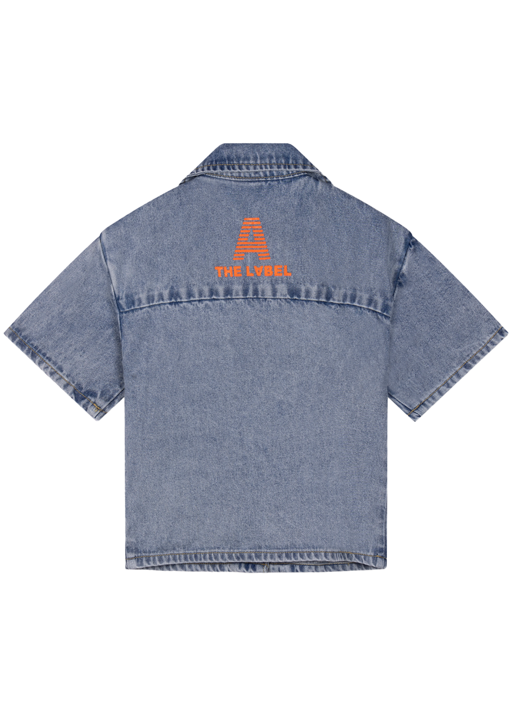 Alix Mini kids woven short sleeve denim blouse
