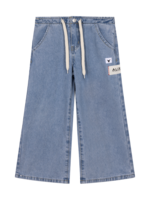 Alix Mini kids woven wide leg flowy denim pants