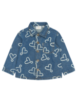 The New Siblings Shea Denim Overshirt medium blue AOP