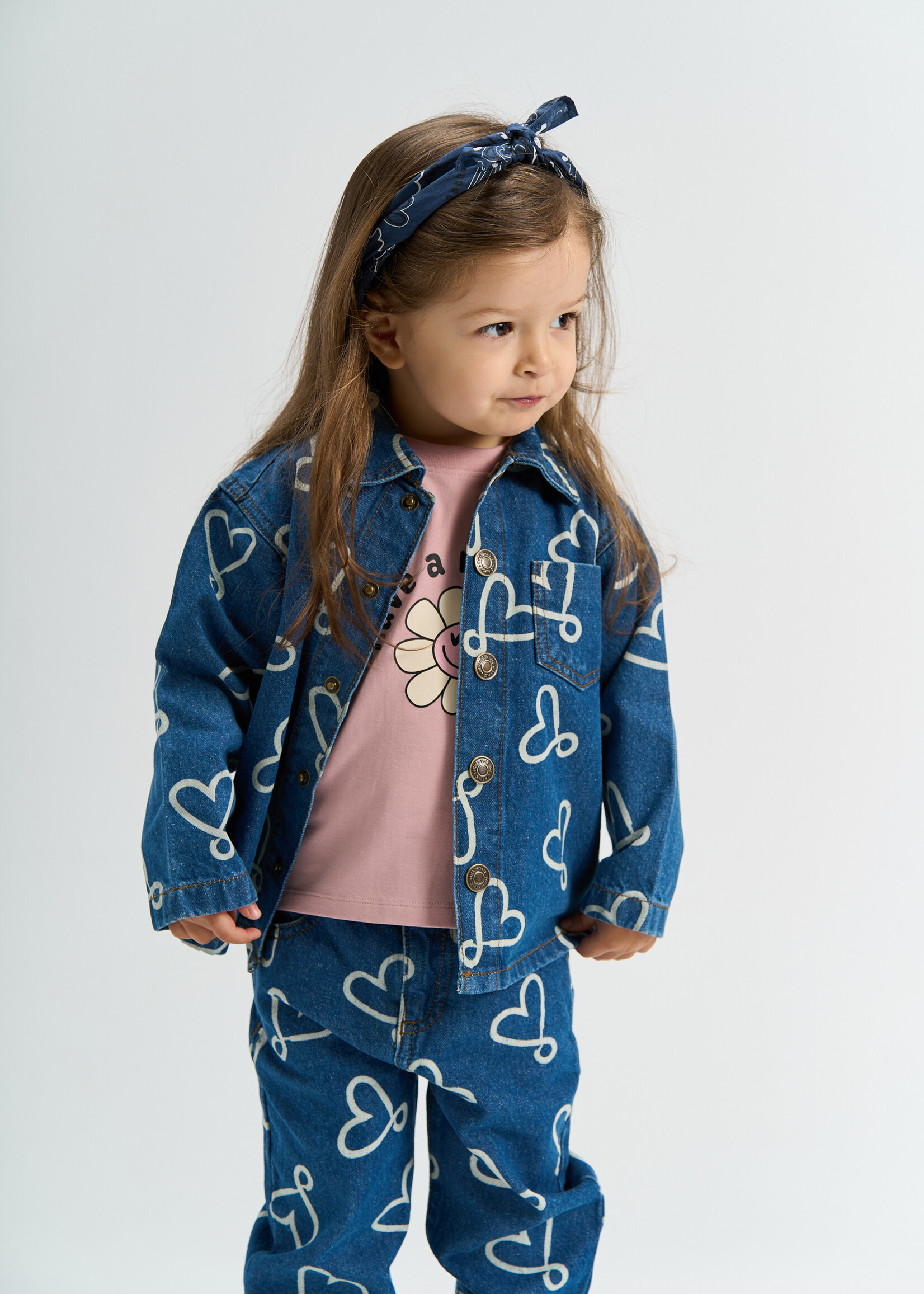 The New Siblings Shea Denim Overshirt medium blue AOP