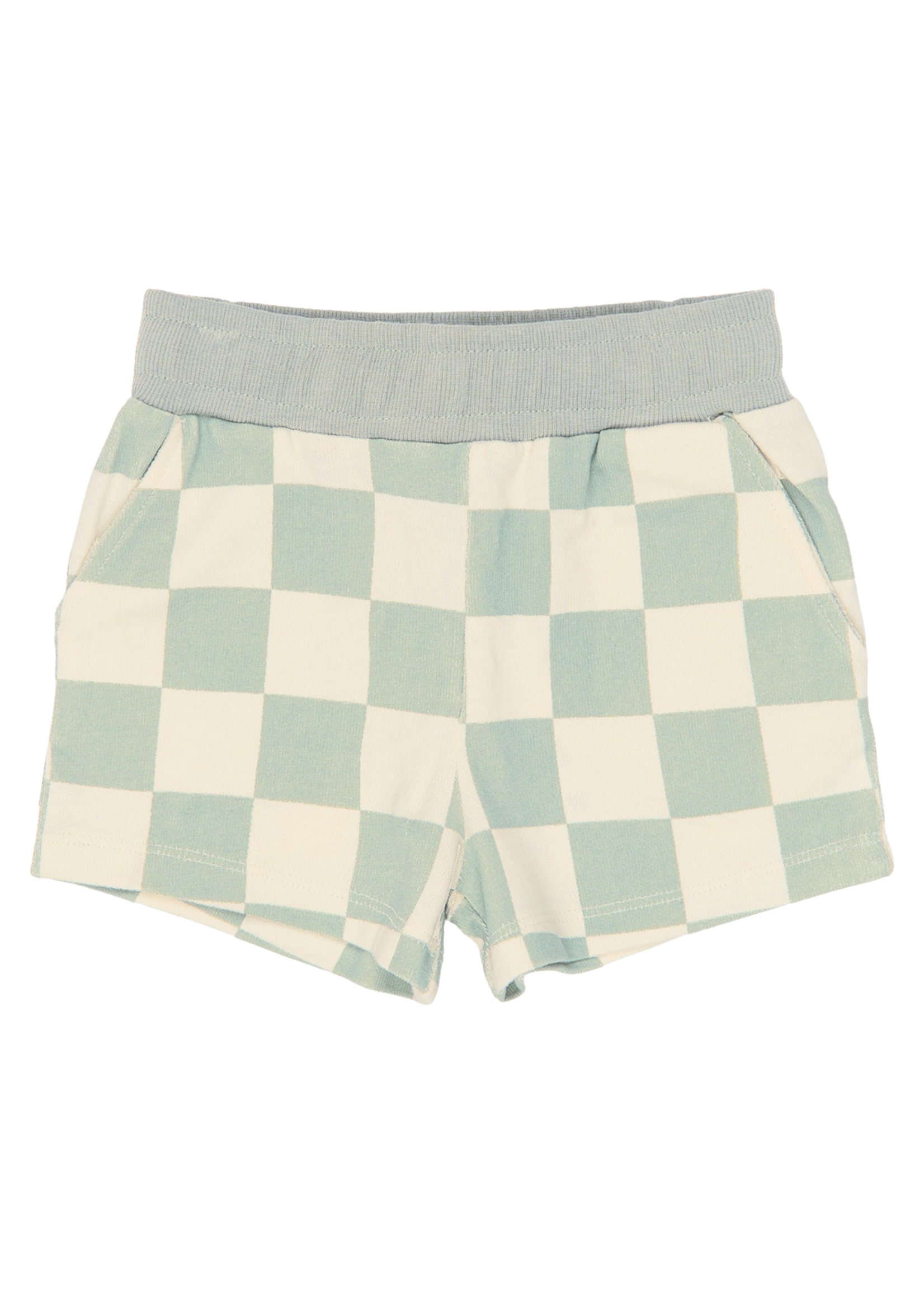 The New Siblings Sebastian Shorts Aqua Gray AOP