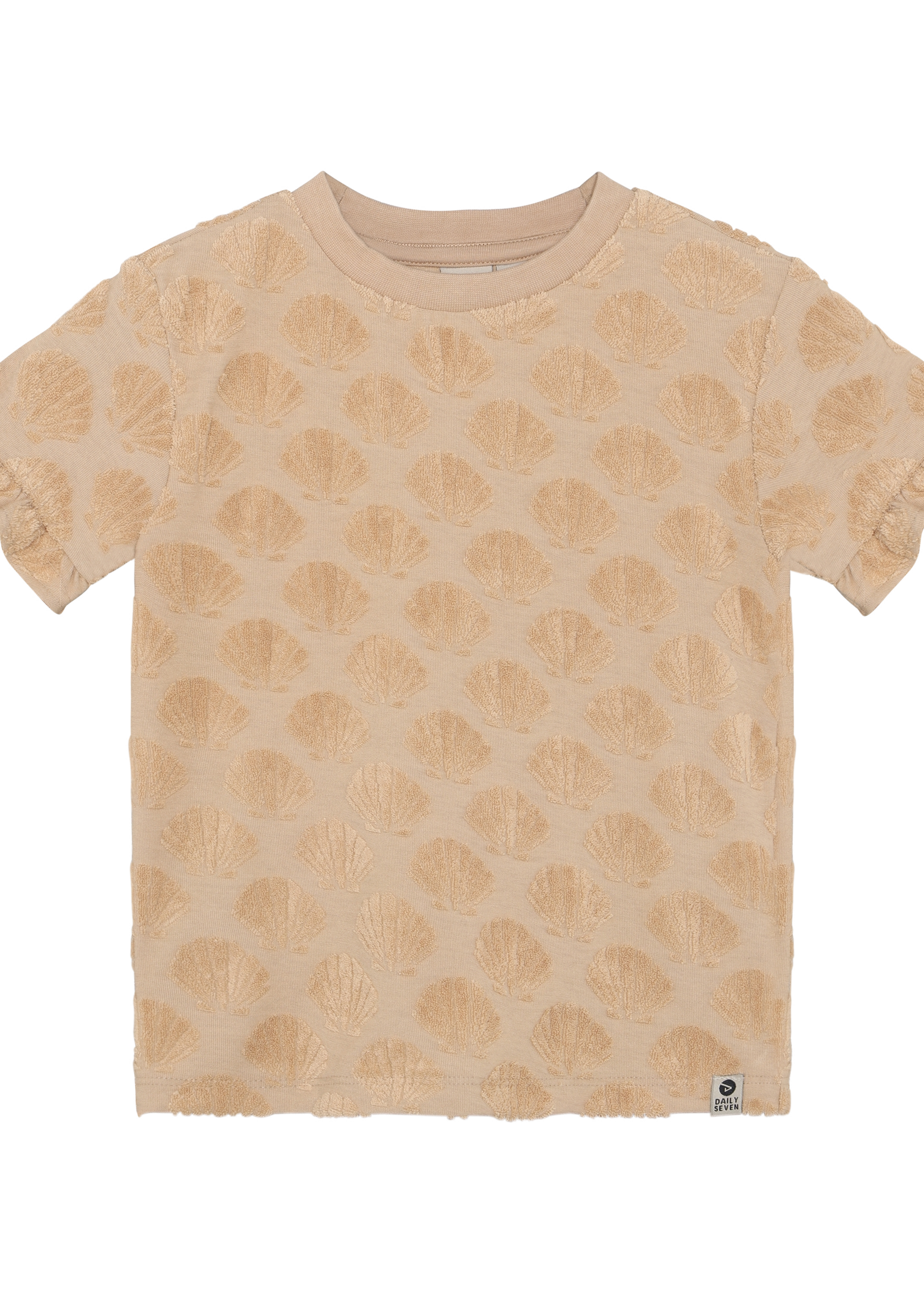 Daily 7 T-shirt Terry Print Latte Sand