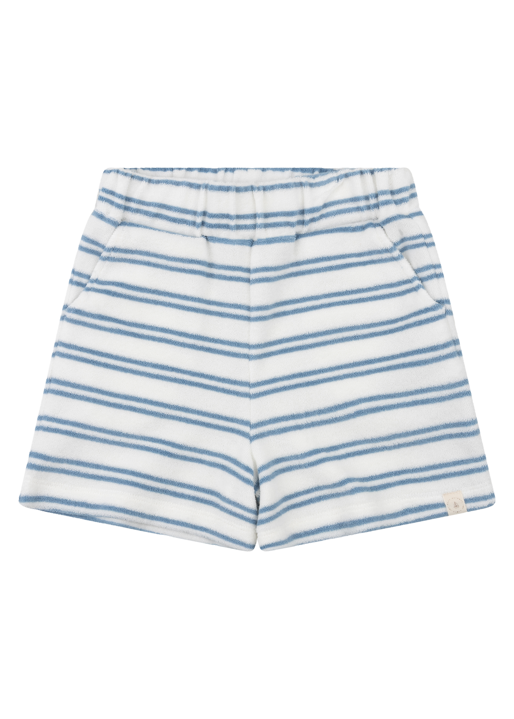 Navy Natural Niels short bath terry blue stripe