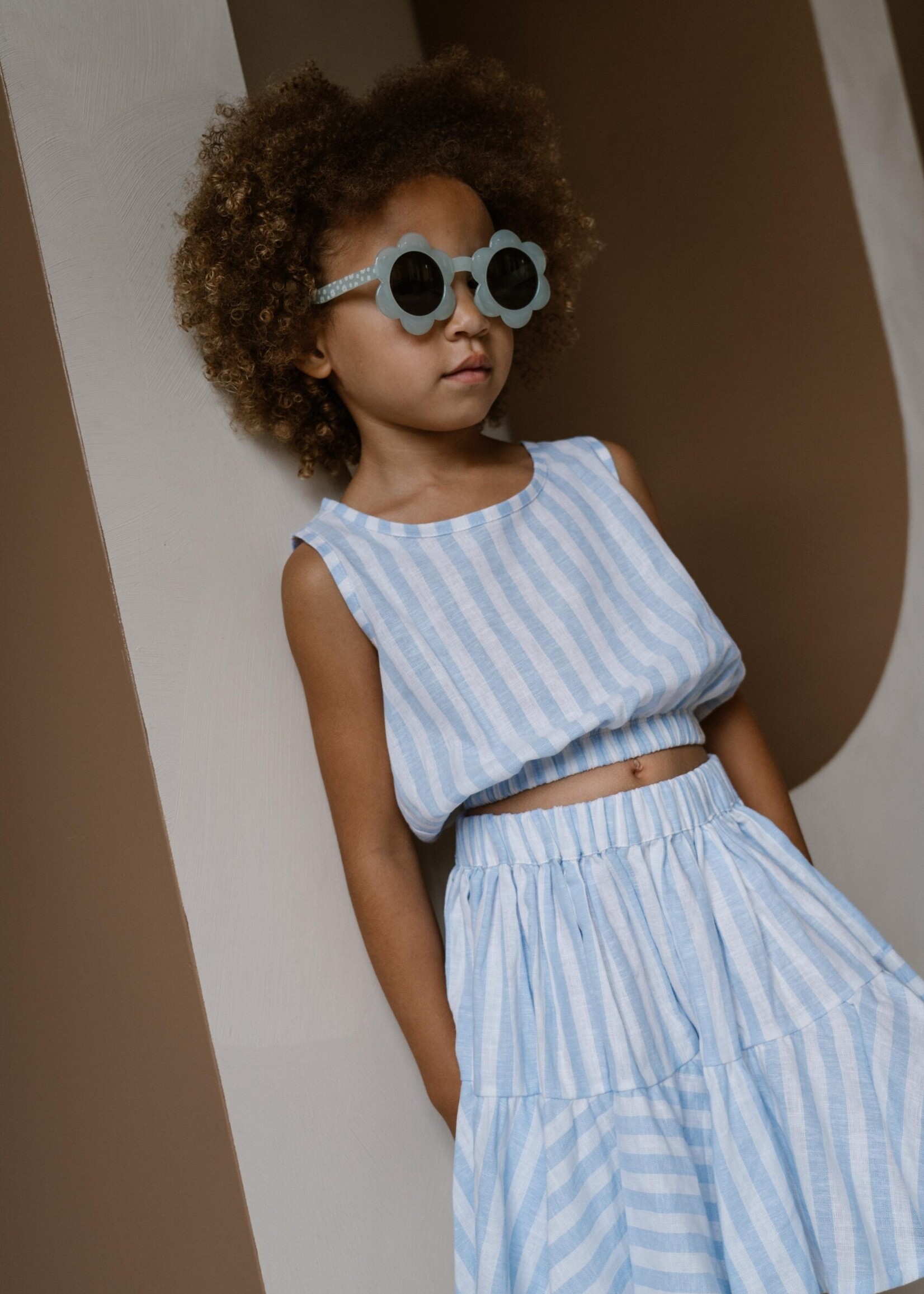 Navy Natural Faith skirt blue stripe