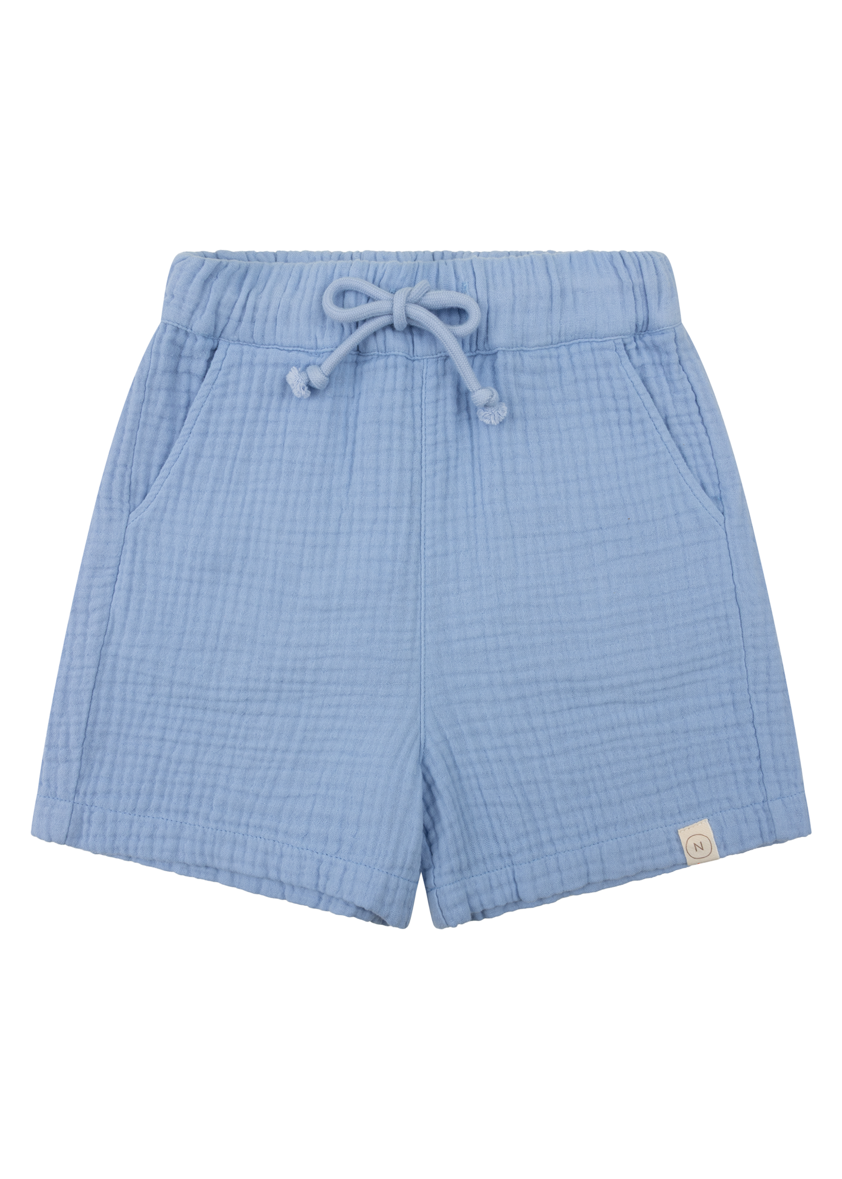 Navy Natural Niels short blue mousseline
