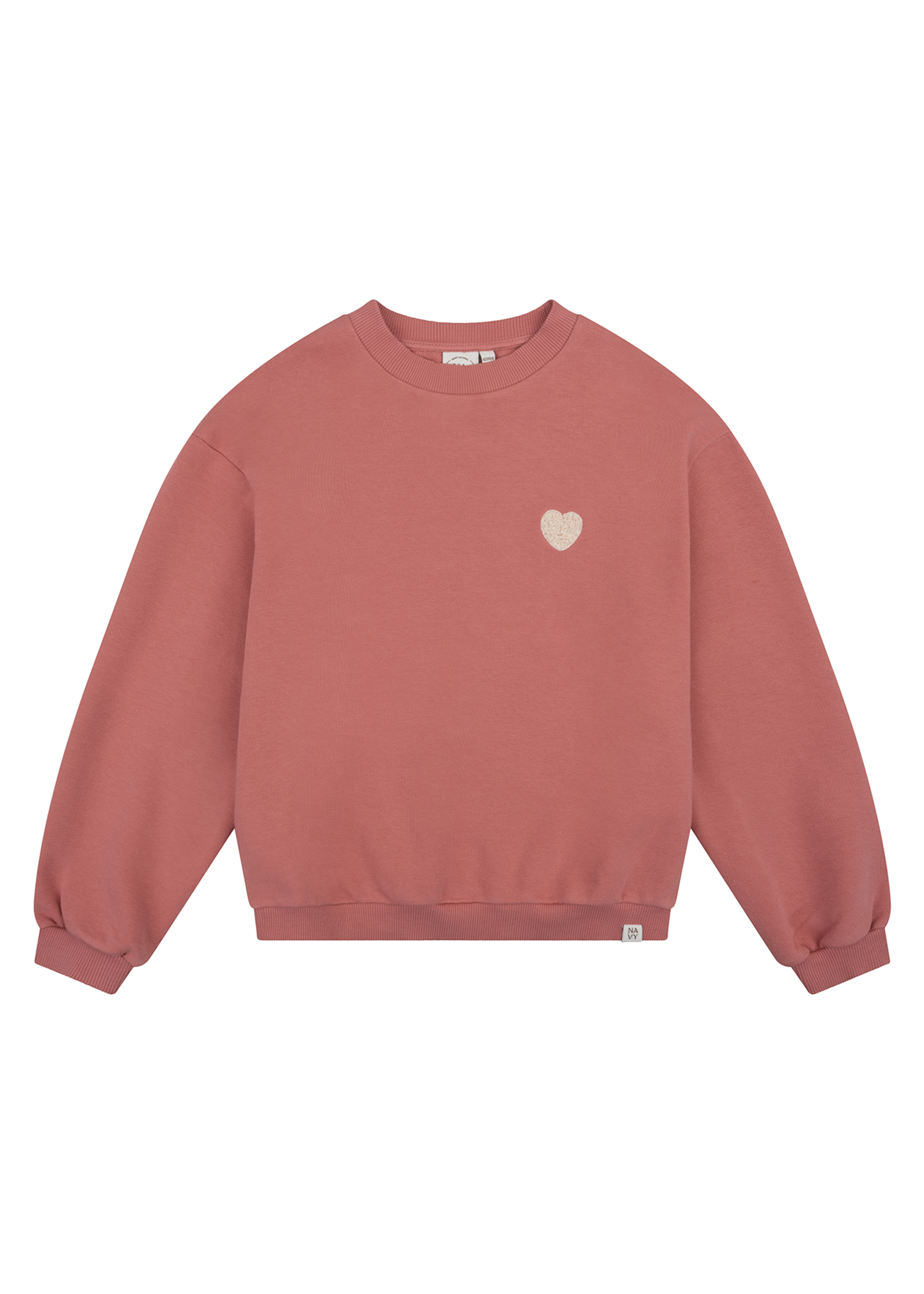 Navy Natural Sweater dusty rose heart