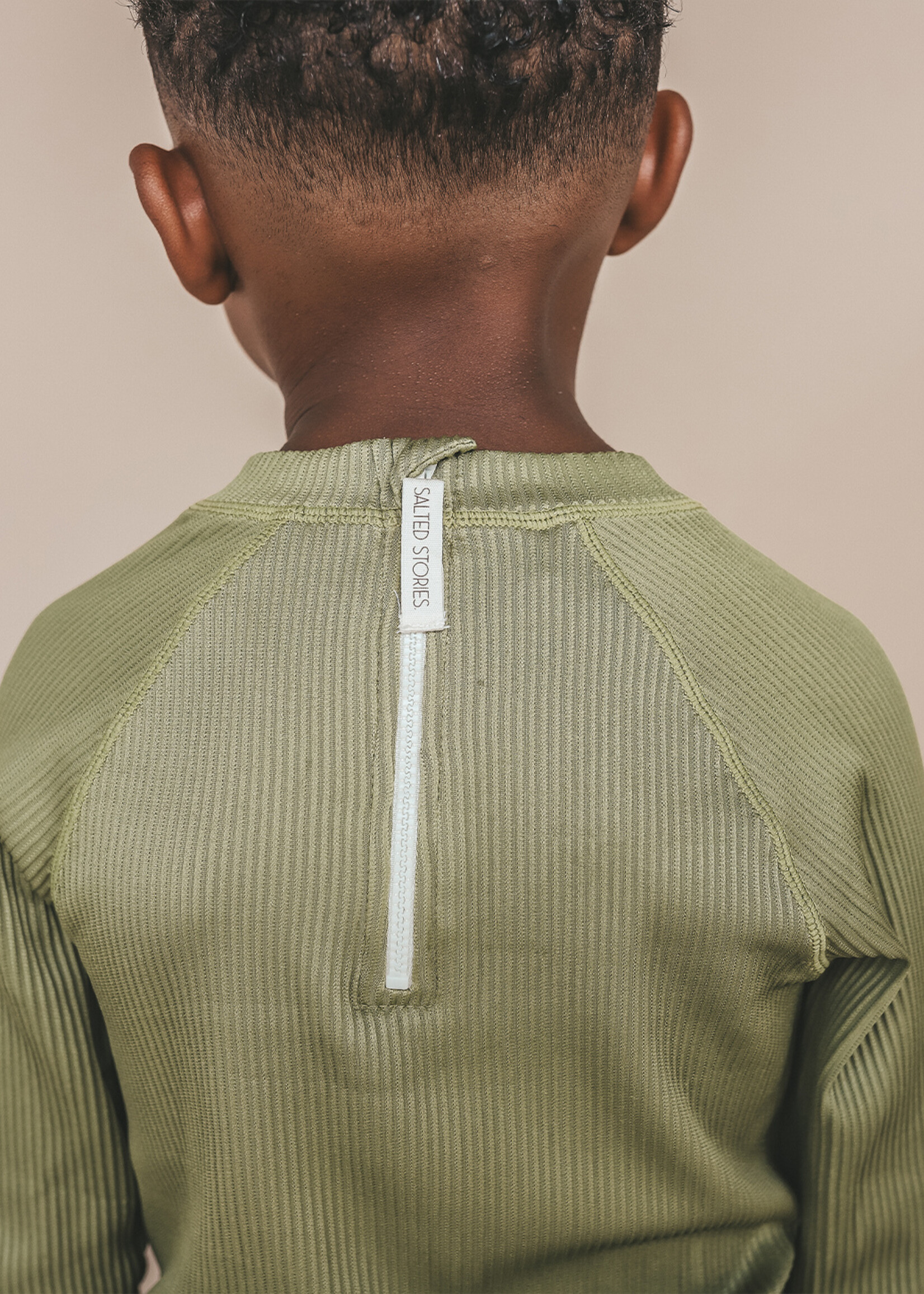 Salted Stories Solid Rib | Swim Longsleeve Iguana