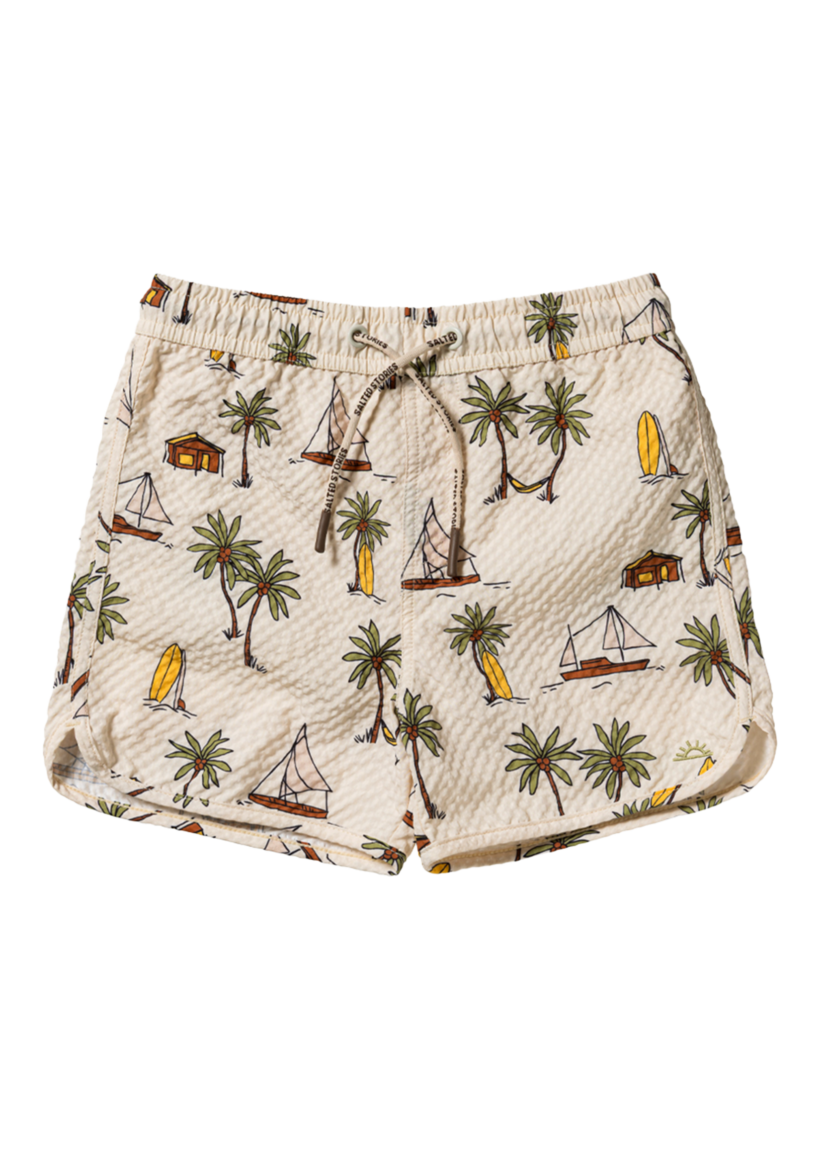 Salted Stories Sailing | Swim Shorts White Swan