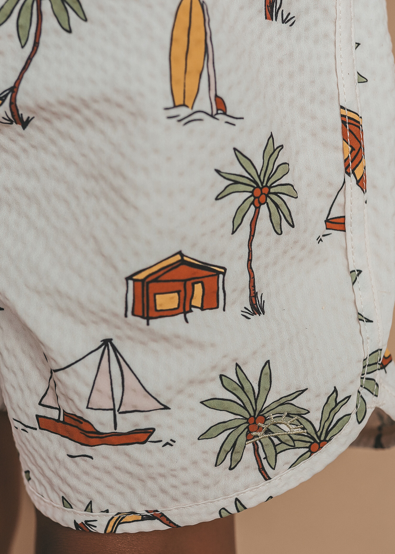 Salted Stories Sailing | Swim Shorts White Swan