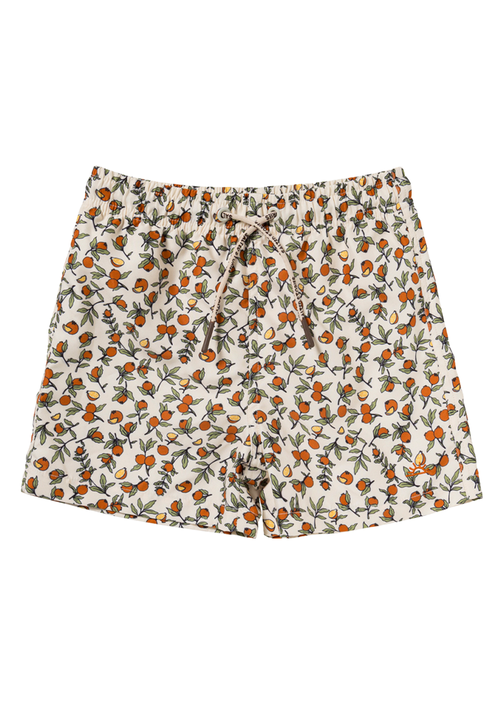 Salted Stories Pommegranate | Swim Shorts White Swan