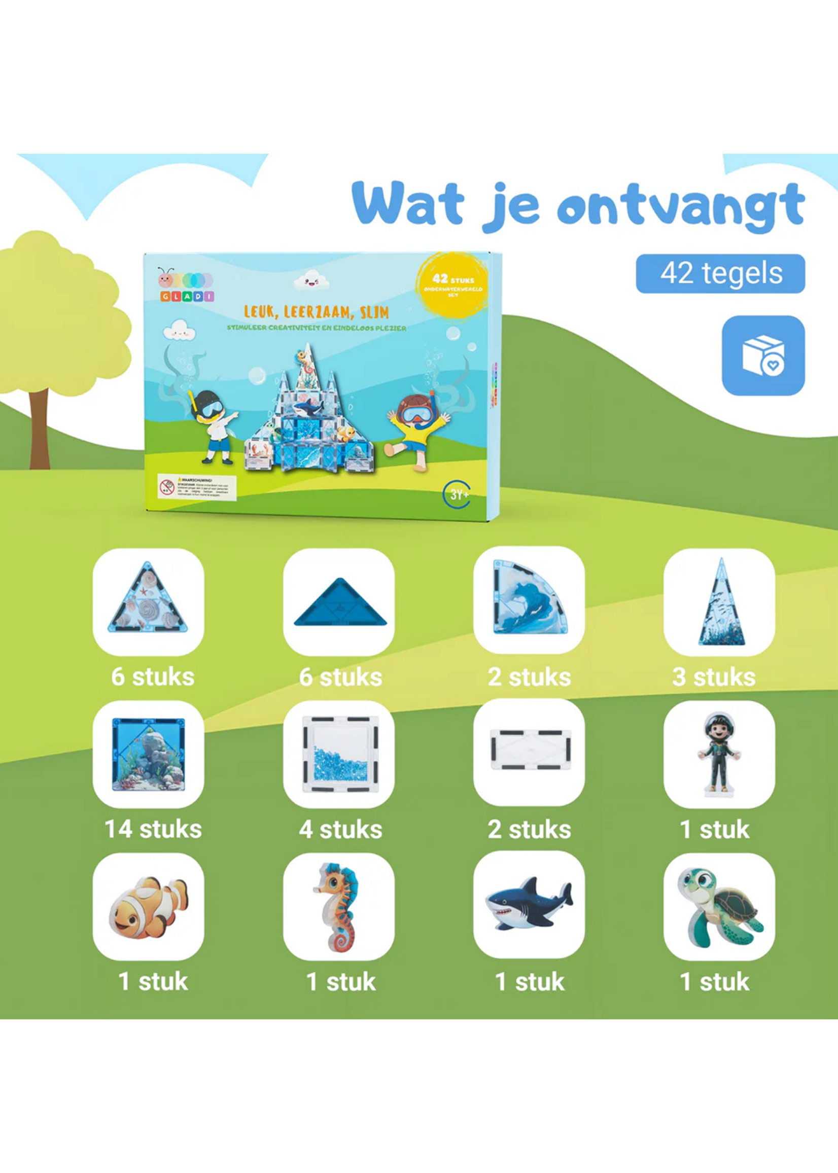 Gladi Onderwater wereld | 42 stuks