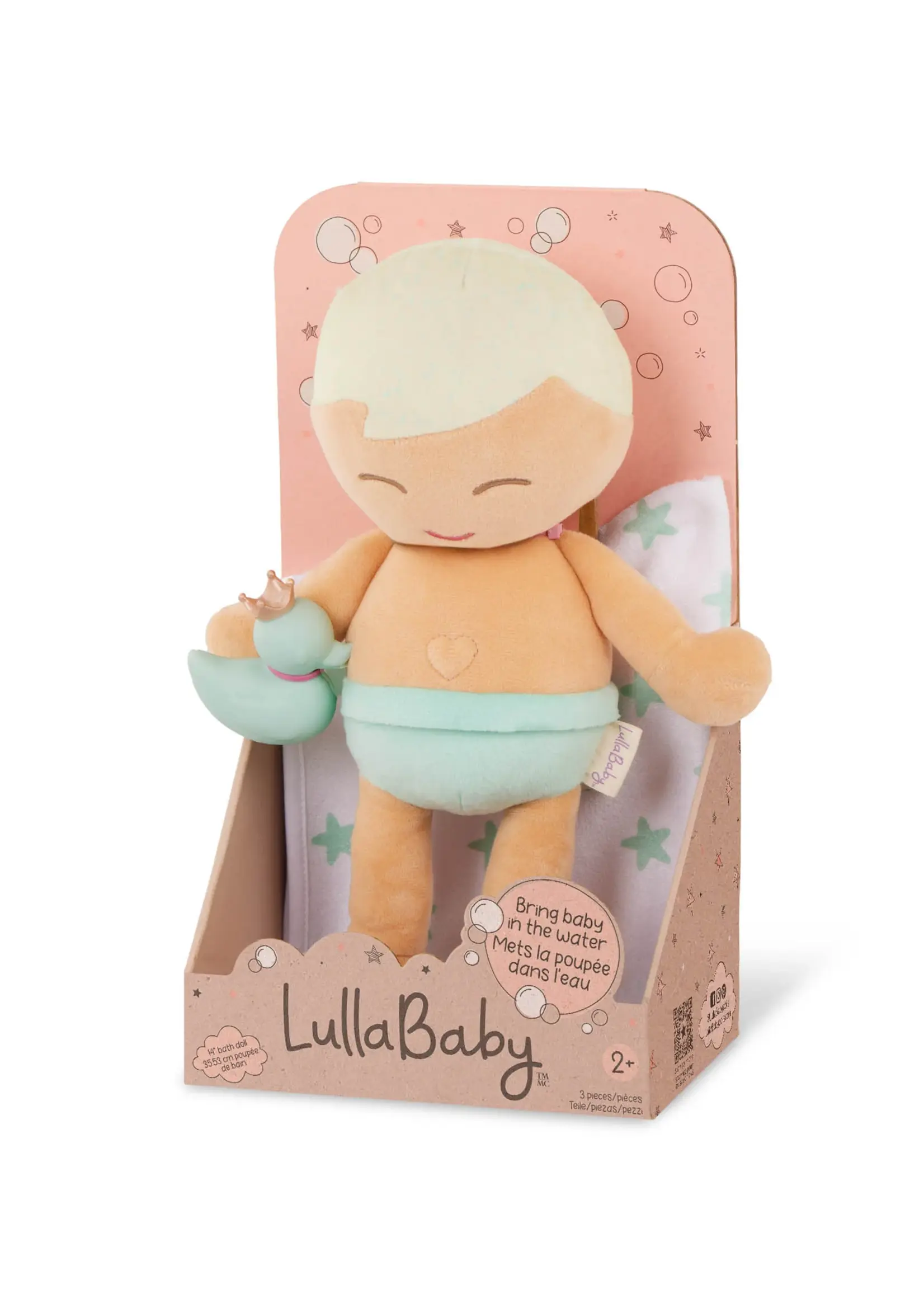 LullaBaby Plush Bath Doll Boy & Accessory | Blonde Hair