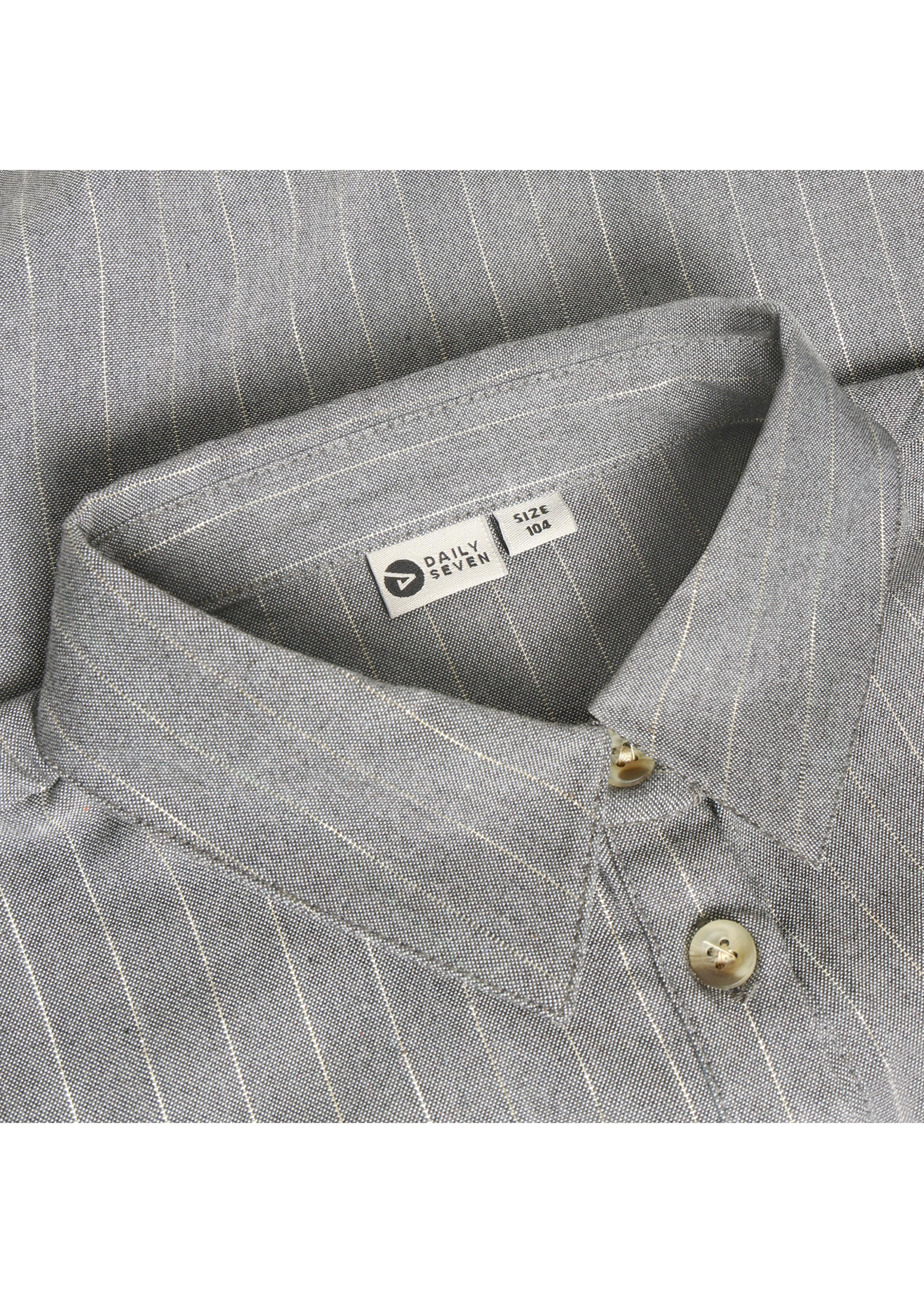 Daily 7 Shirt Longsleeve Pinstripe Mid Grey Melange