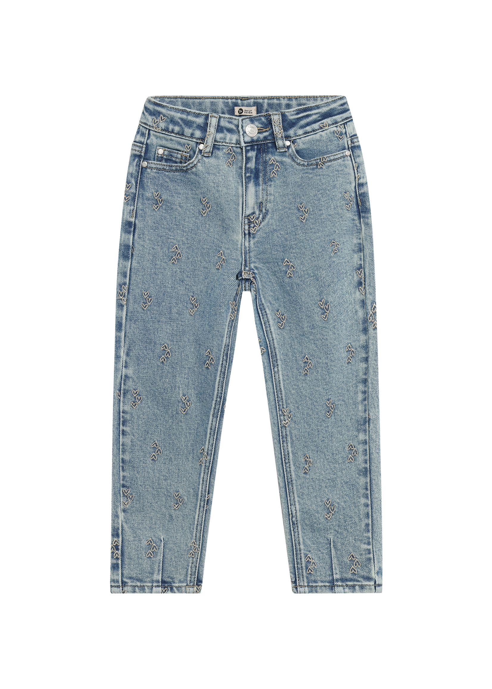 Daily 7 Denim Mom Fit Hearts Used Medium Denim