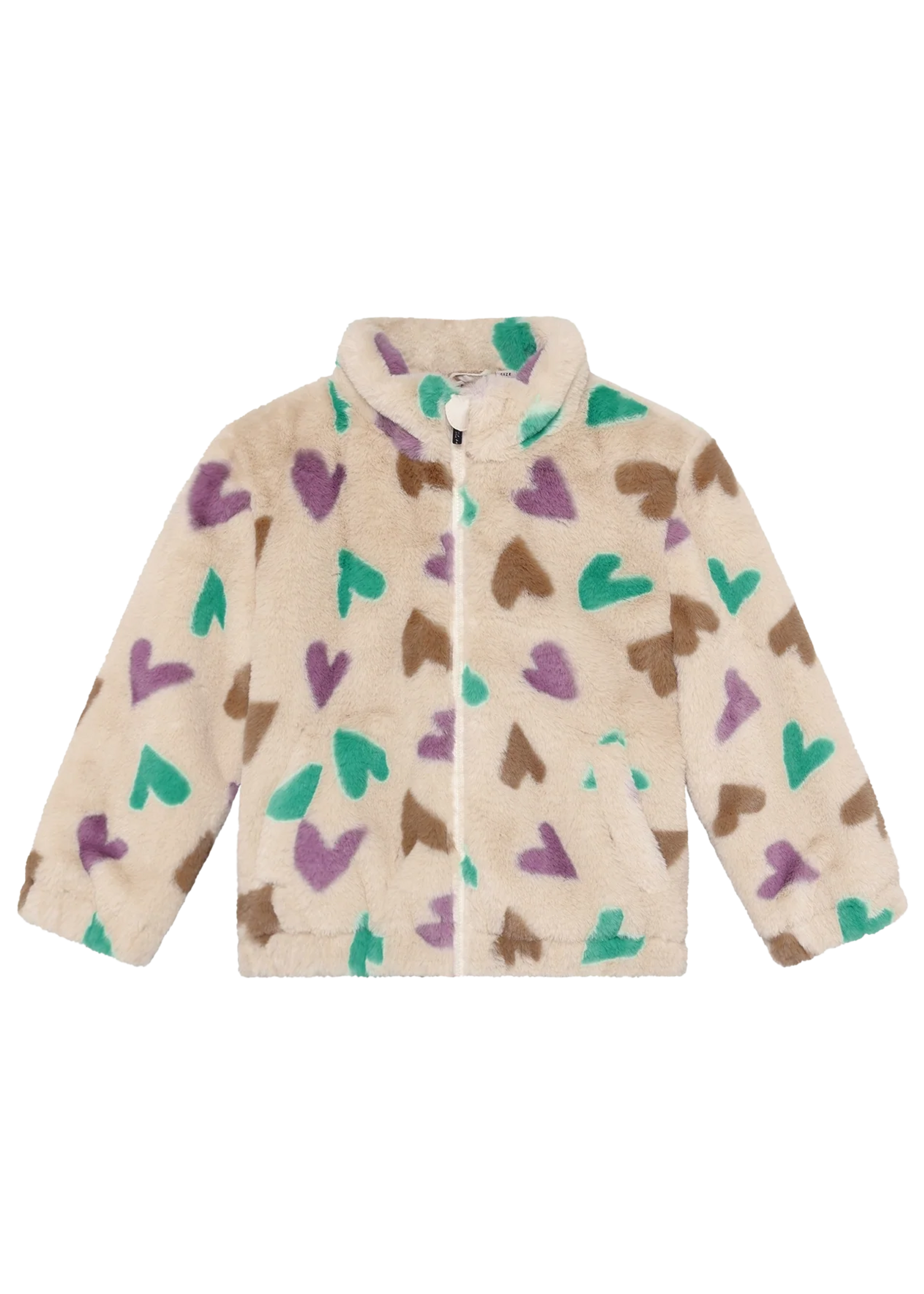 Daily 7 Teddy Jacket Hearts Sandshell