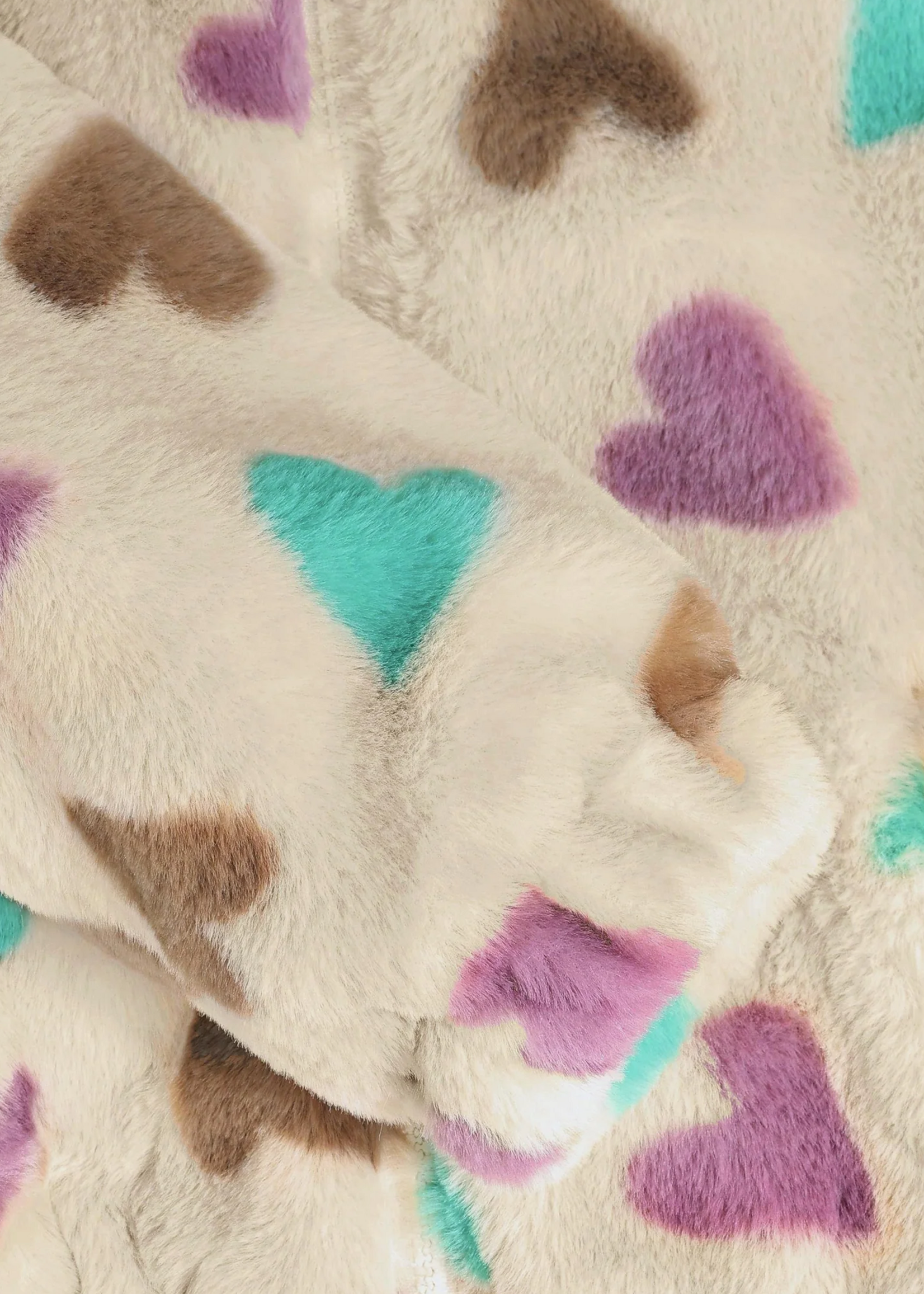 Daily 7 Teddy Jacket Hearts Sandshell