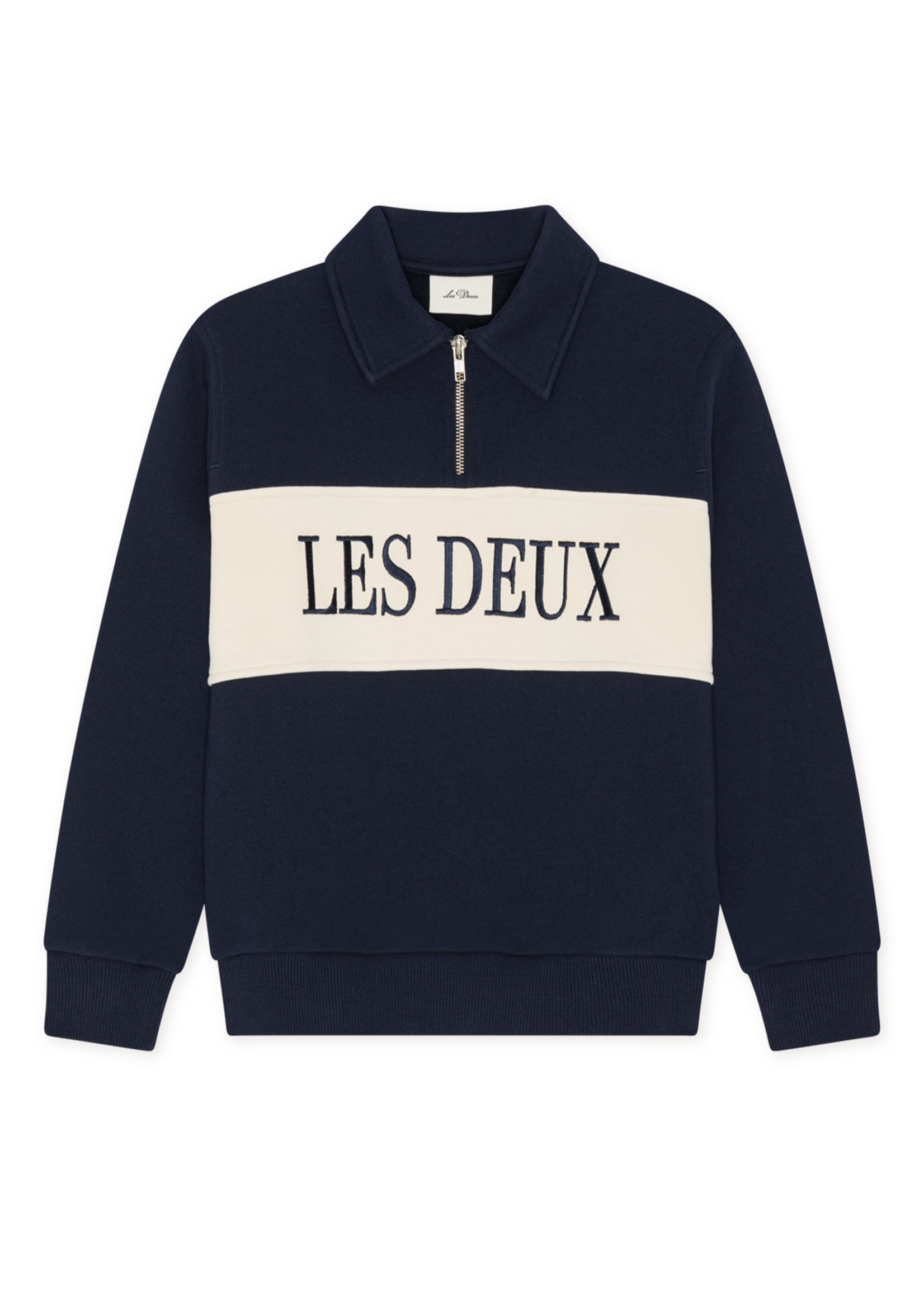 Les Deux Zipper Rugby Sweatshirt | Dark Navy Blue