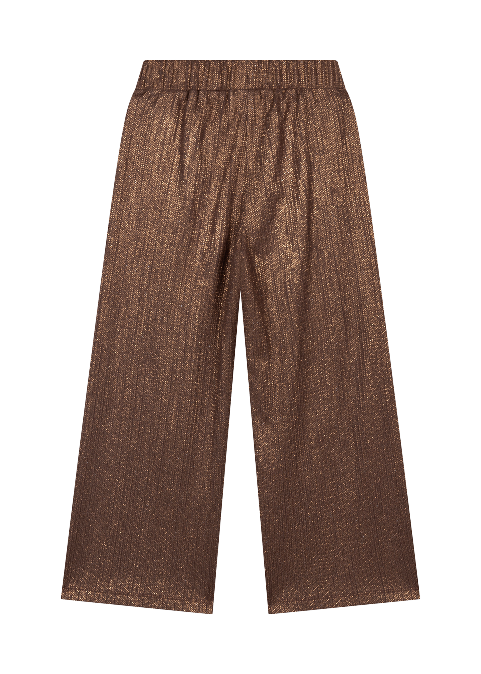 Alix Mini Knitted Shiny Wide Leg Pants | Warm Brown