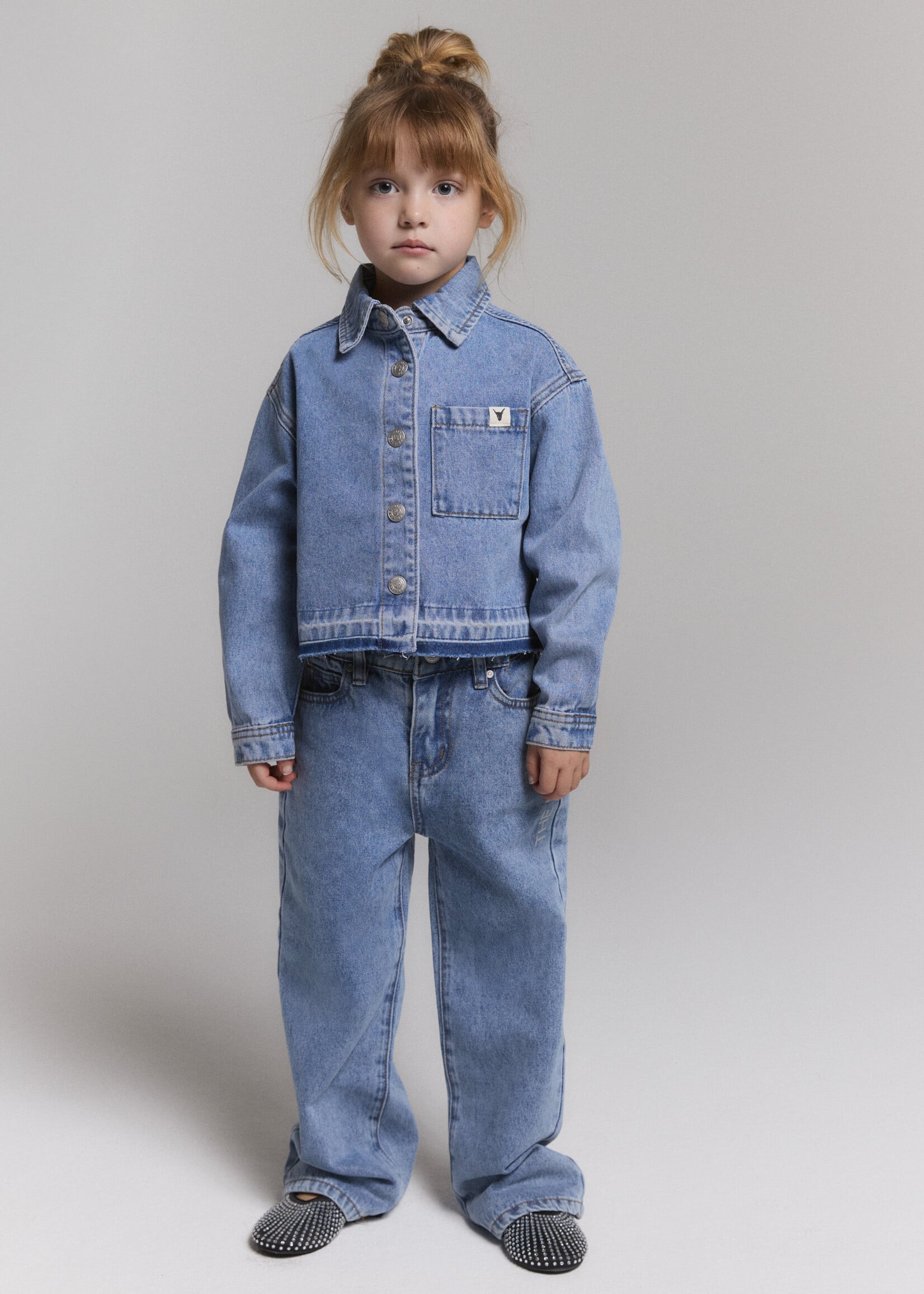 Alix Mini Woven Flowy Denim Pants | Denim Blue