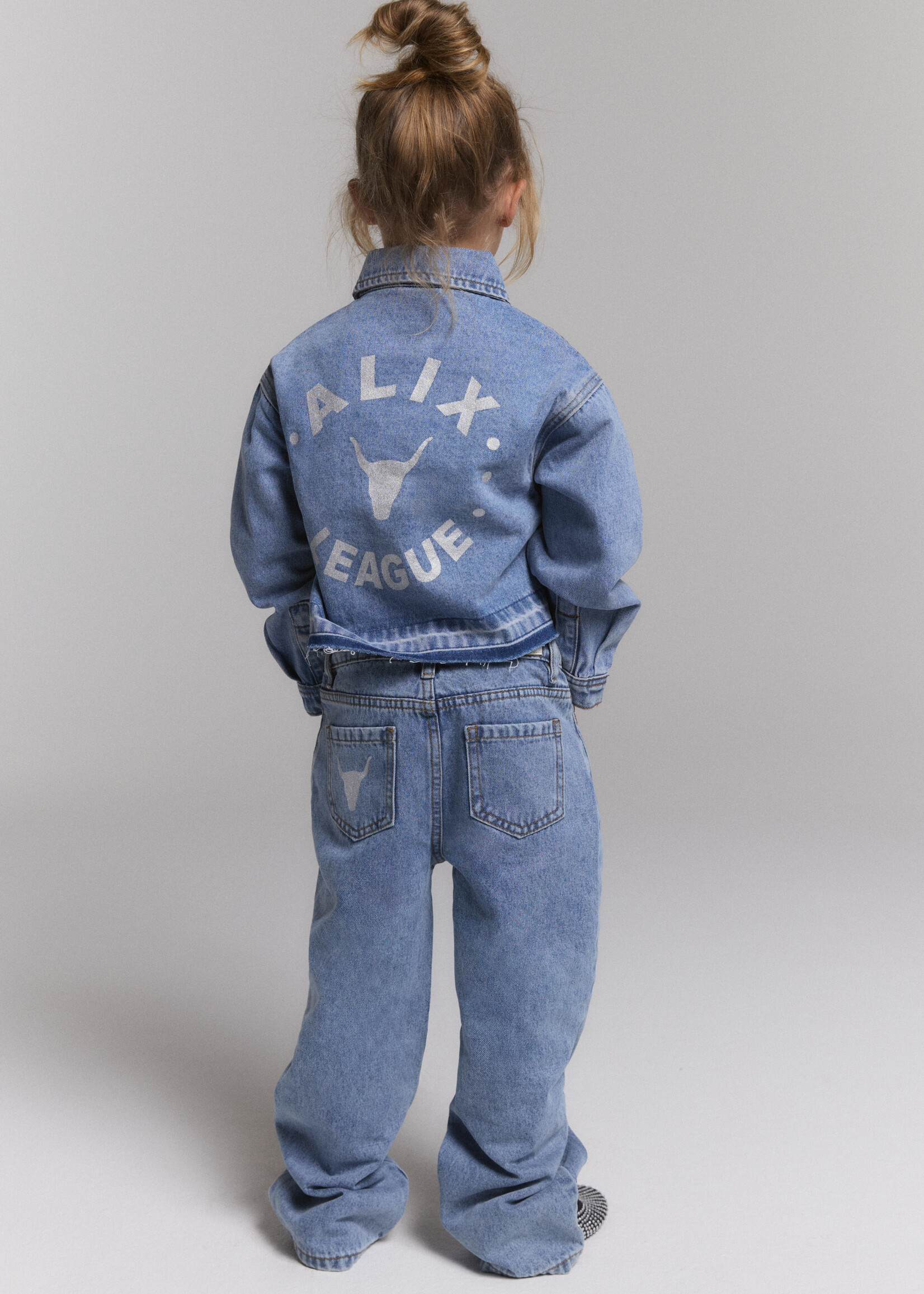 Alix Mini Woven Flowy Denim Pants | Denim Blue
