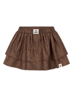 Alix Mini Knitted Shiny Skirt | Warm Brown