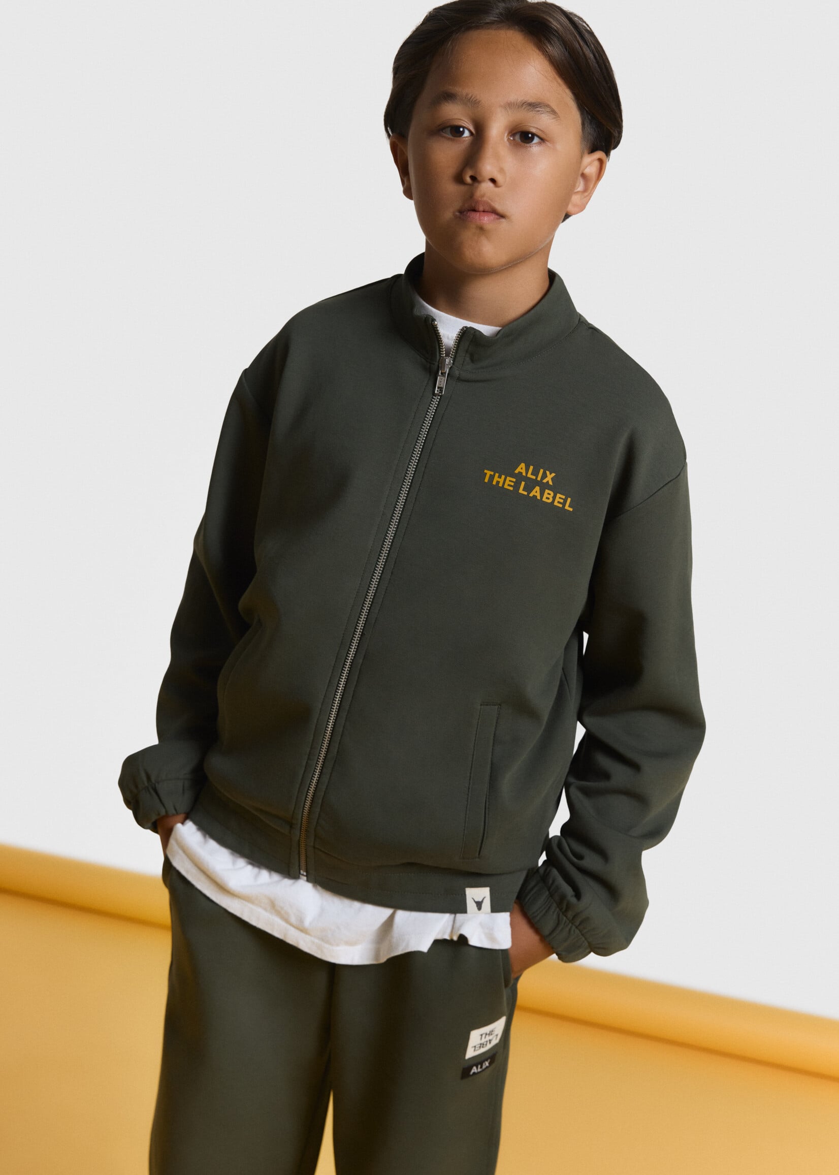 Alix Mini Knitted Zip Cardigan | Army