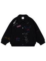 Alix Mini Knitted Patches Jacket | Black