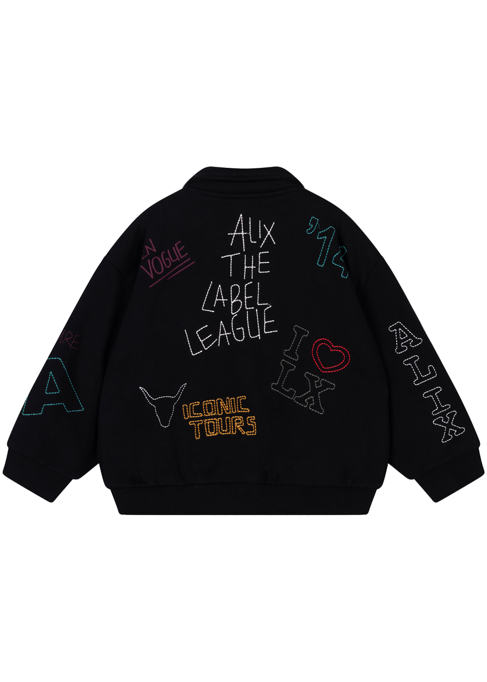 Alix Mini Knitted Patches Jacket | Black