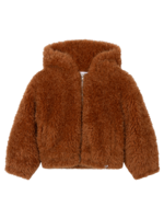 Alix Mini Woven Fur Coat | Cognac