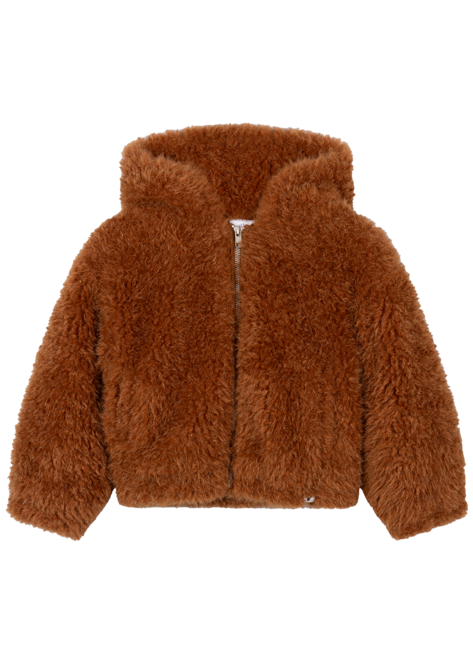 Alix Mini Woven Fur Coat | Cognac