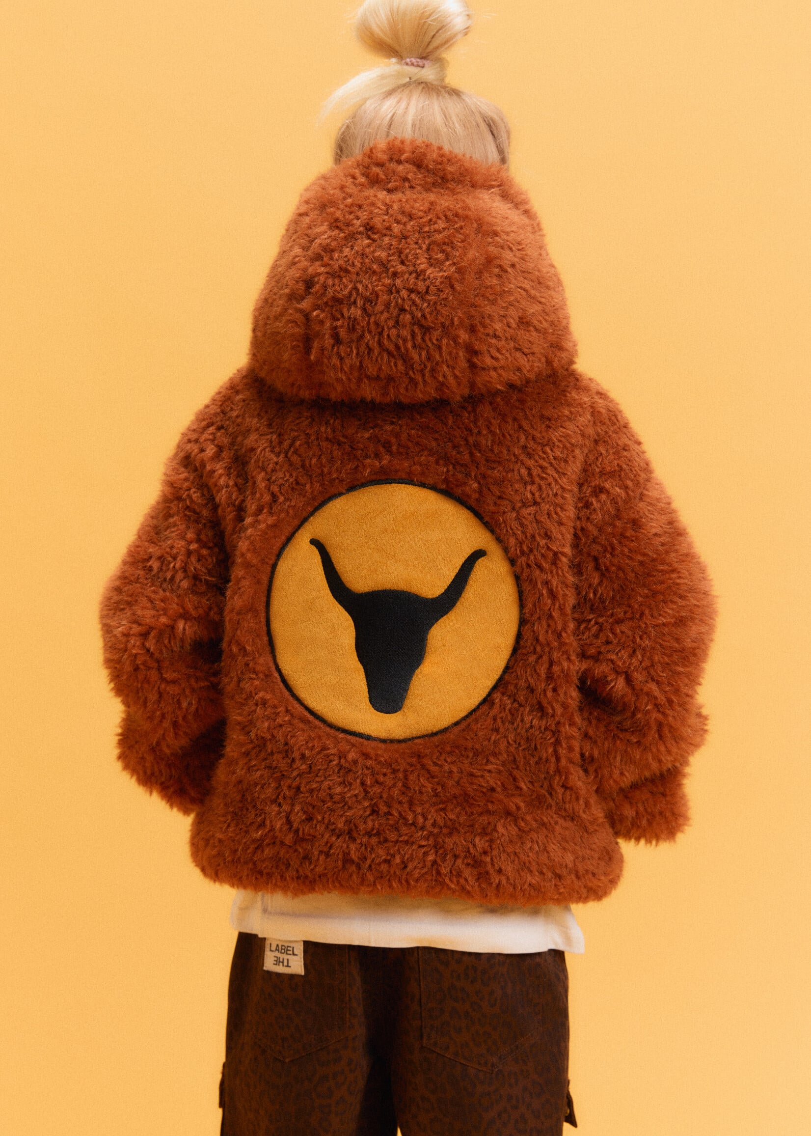 Alix Mini Woven Fur Coat | Cognac