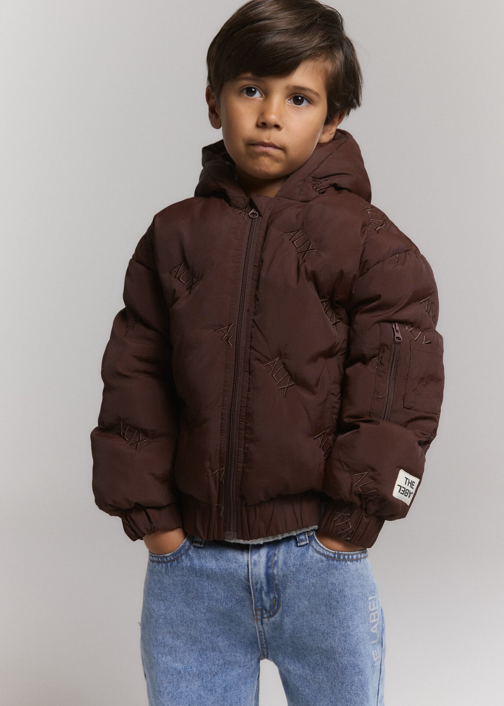 Alix Mini Woven Alix Quilted Coat | Warm Brown