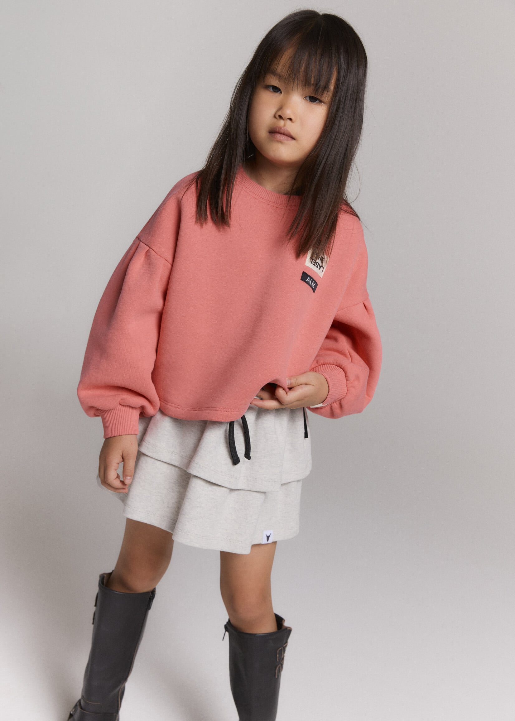 Alix Mini Knitted Cropped Sweater | Bright Coral