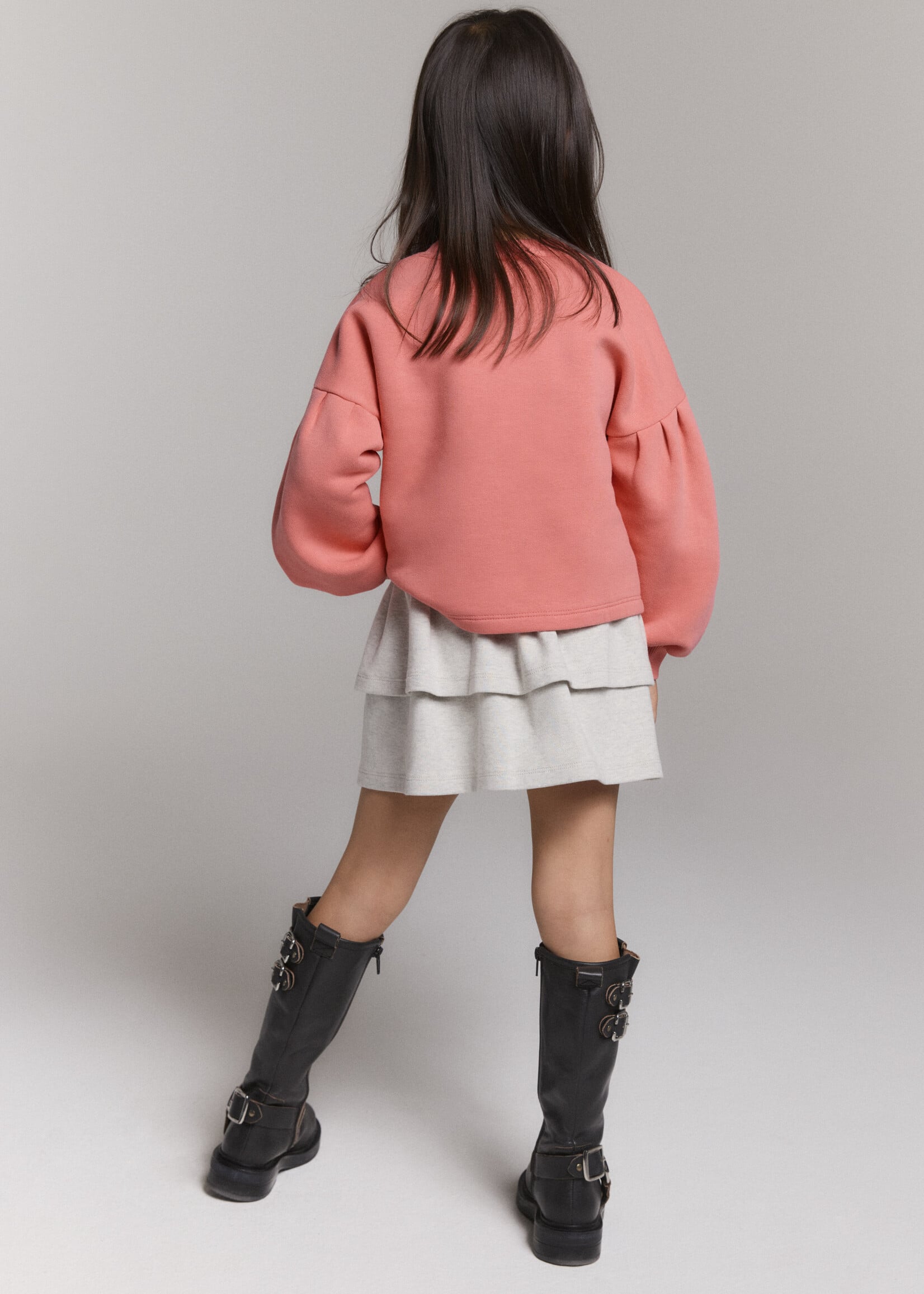 Alix Mini Knitted Cropped Sweater | Bright Coral