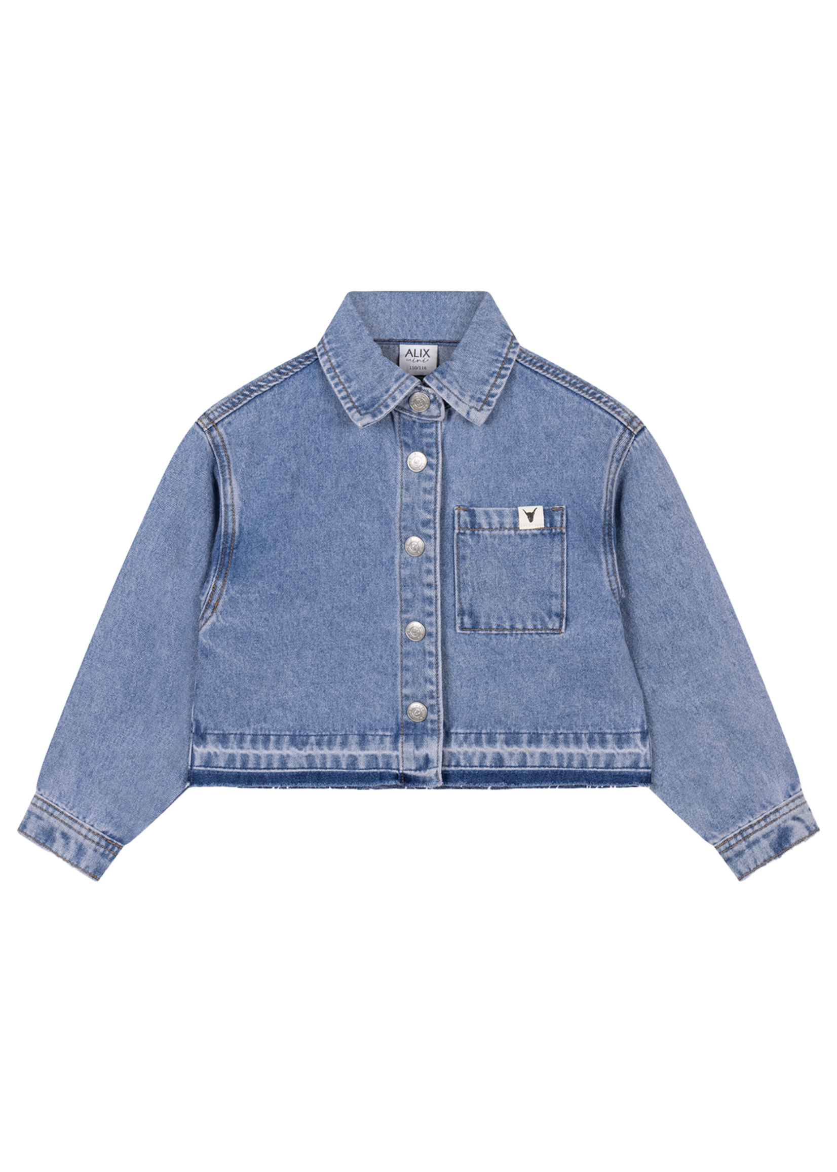 Alix Mini Woven Flowy Denim Blouse | Denim Blue