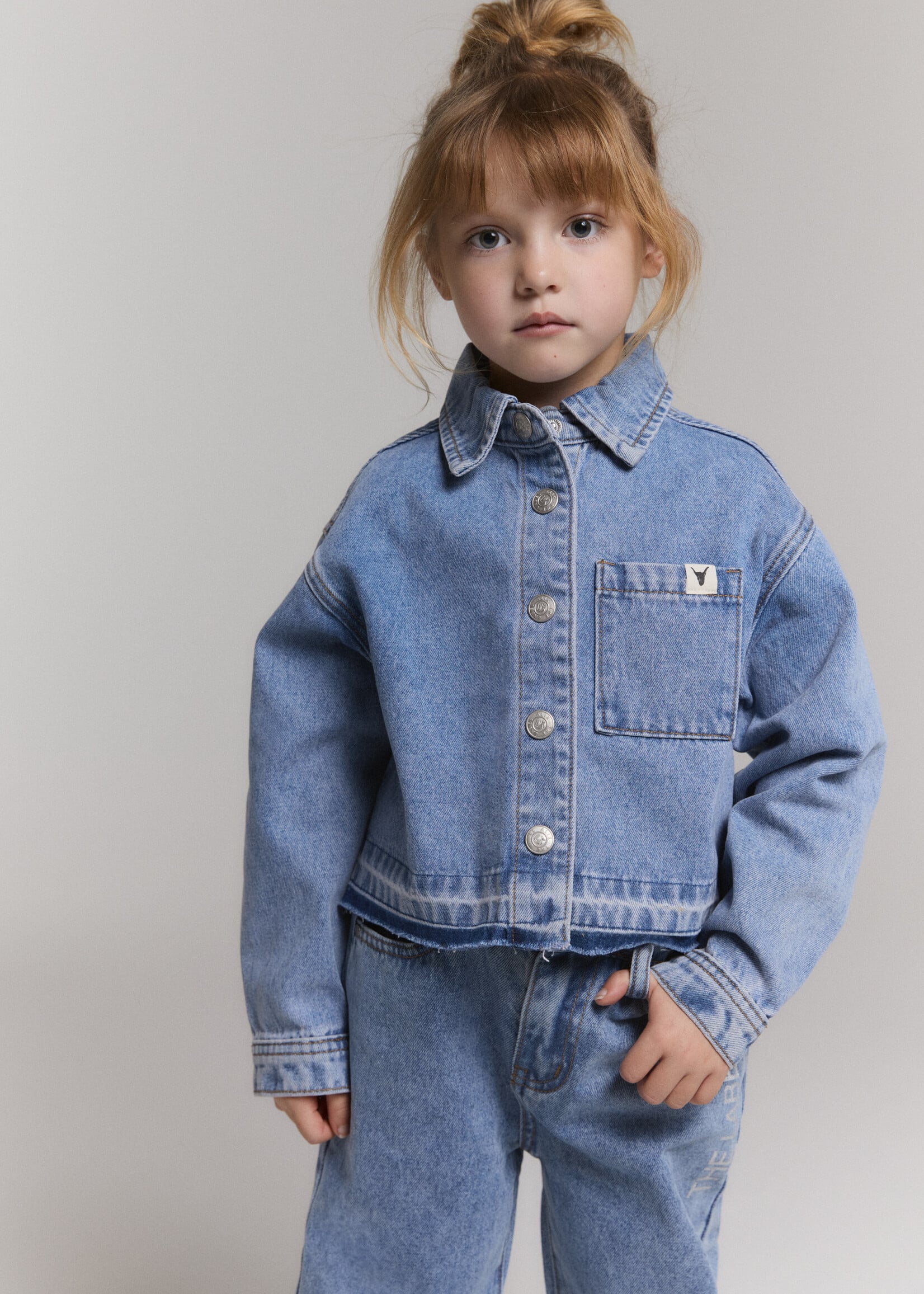 Alix Mini Woven Flowy Denim Blouse | Denim Blue