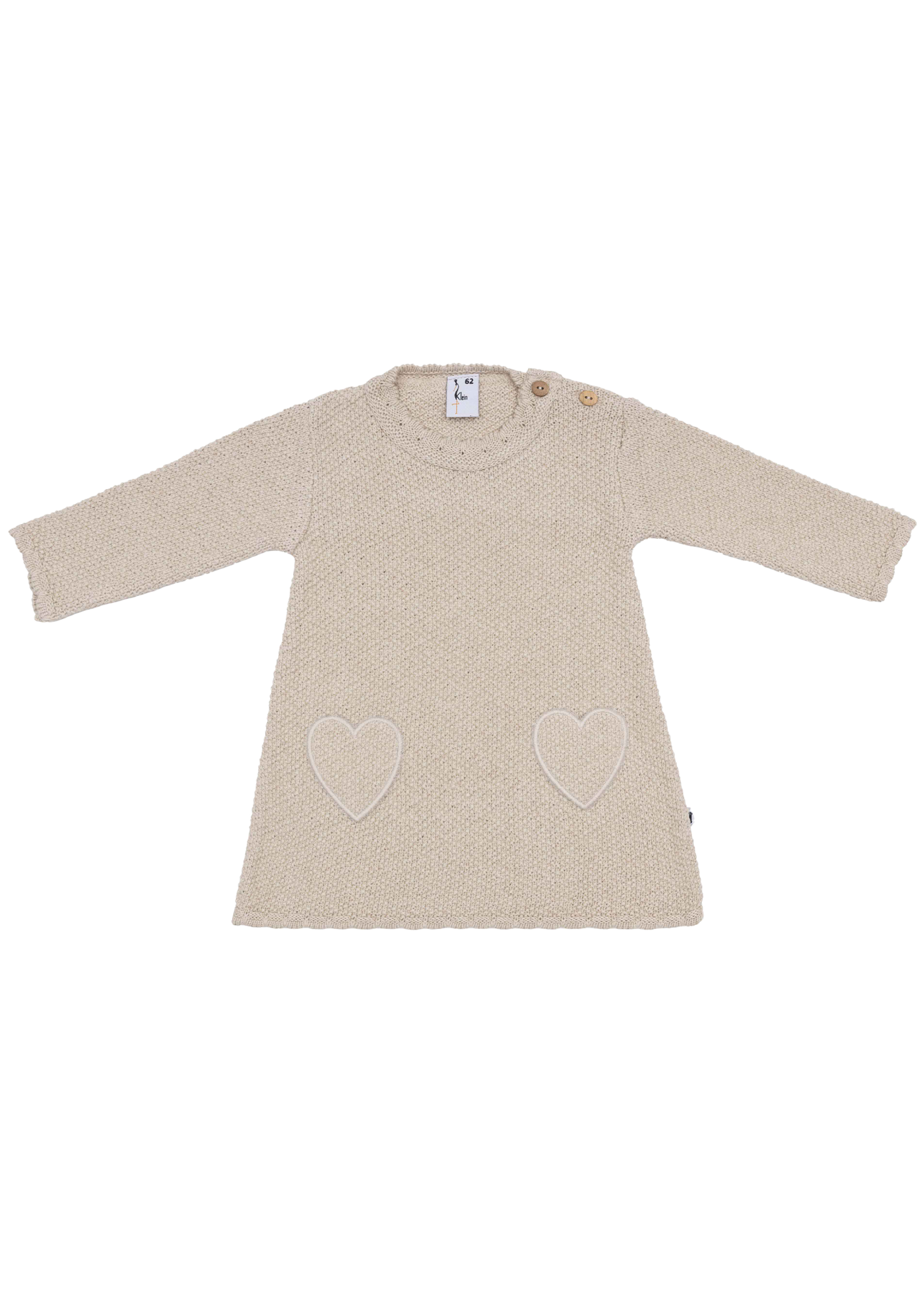 Klein Baby Dress Hearts Beige Melange