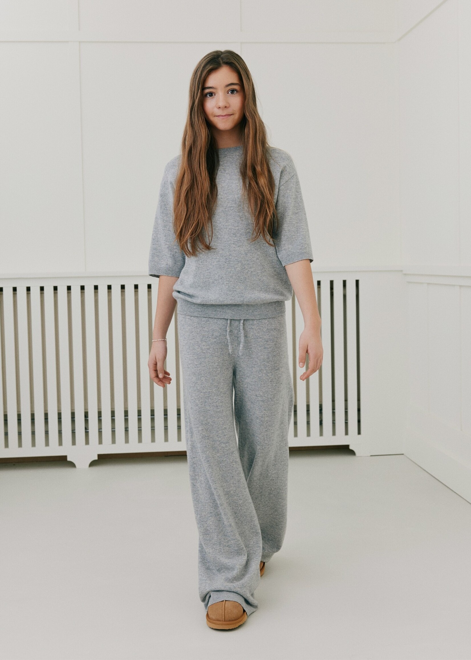 Sofie Schnoor Velo Knit Trousers | Grey melange