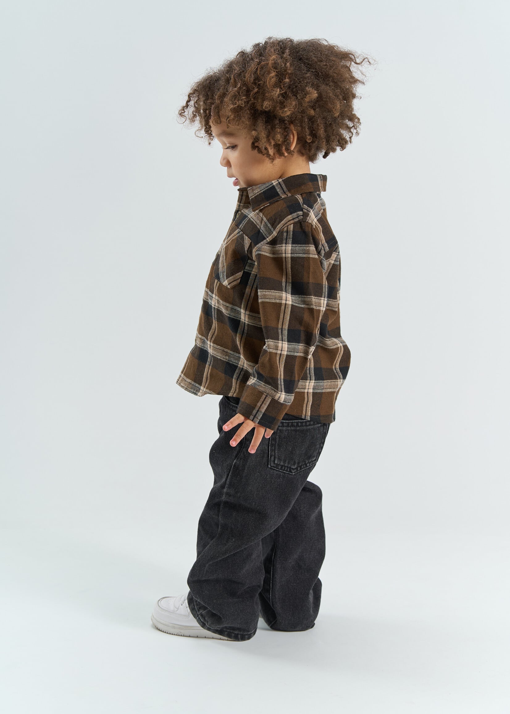 The New Siblings Yaki L_S Flannel Shirt | Navy blazer check