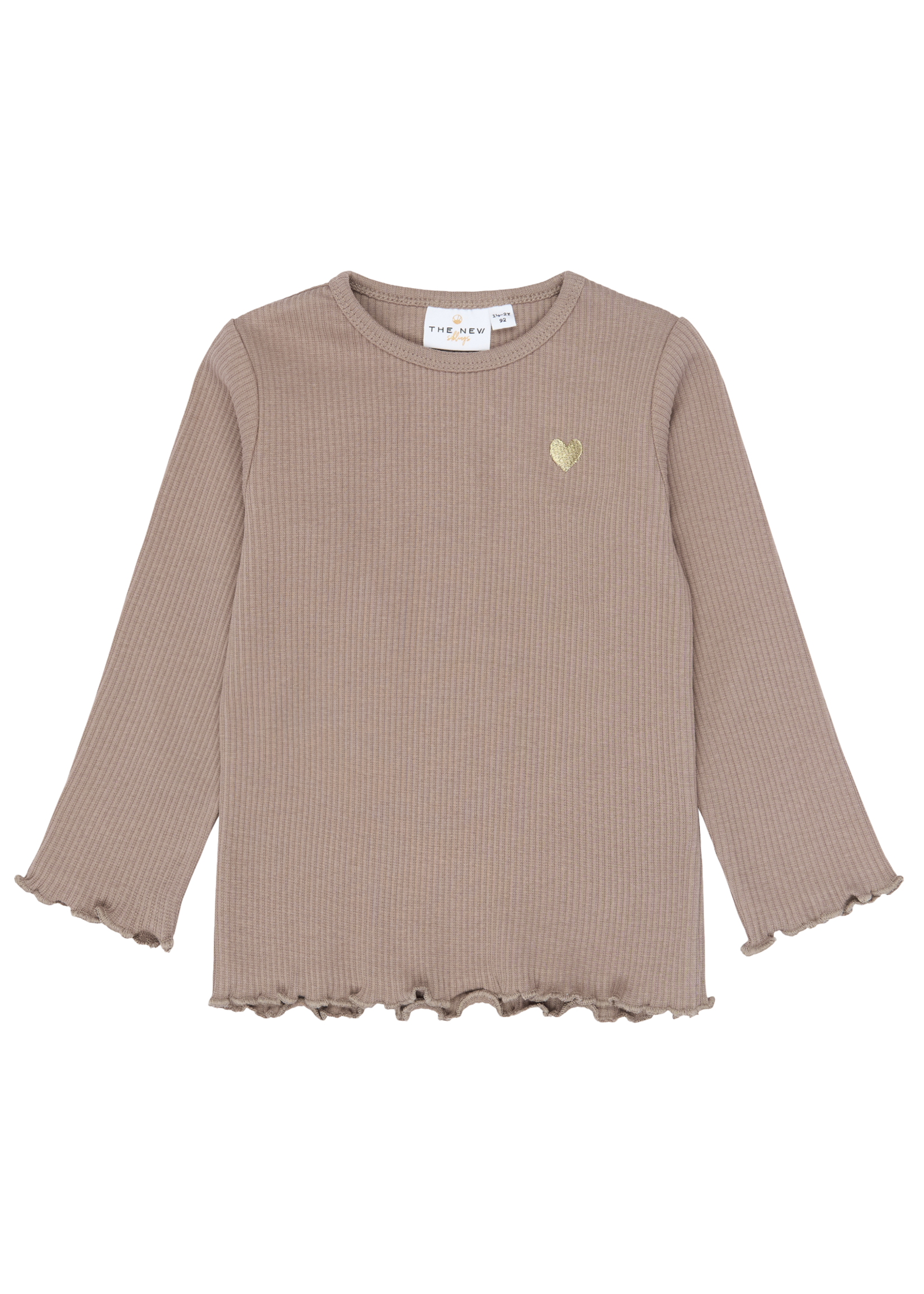 The New Siblings Yania L_S Rib Tee | Taupe gray
