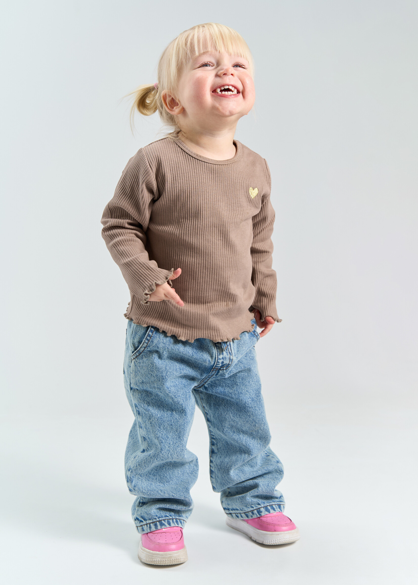 The New Siblings Yania L_S Rib Tee | Taupe gray