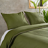 Charm & Co Dekbedovertrek Effen met Bies Groen Taupe Charm & Co Dekbedovertrek Effen met Bies Groen Taupe