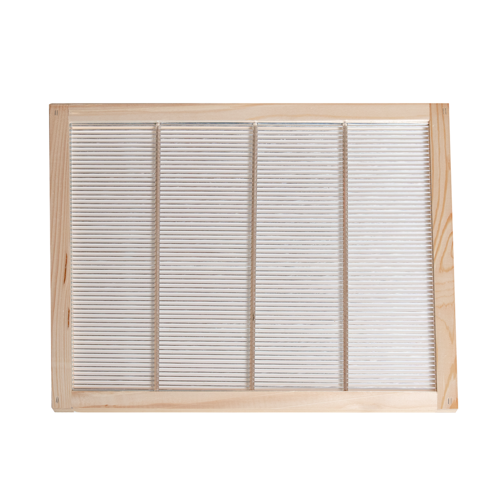 Koninginnenrooster metaal met houten rand