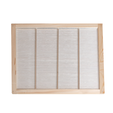 Koninginnenrooster metaal met houten rand