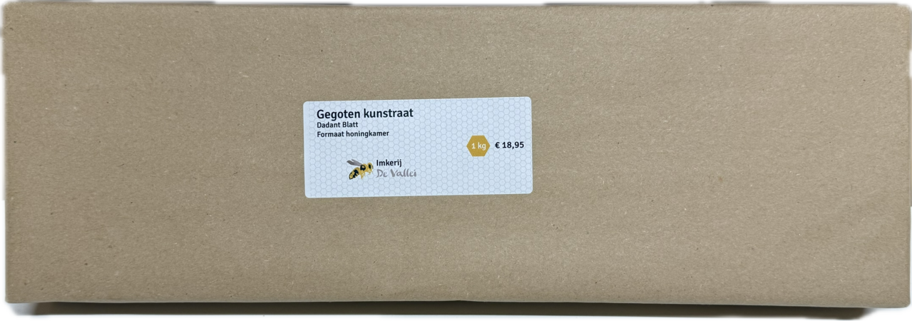 Imkerij De Vallei Gegoten kunstraat honingkamer Dadant Blatt 1 kg
